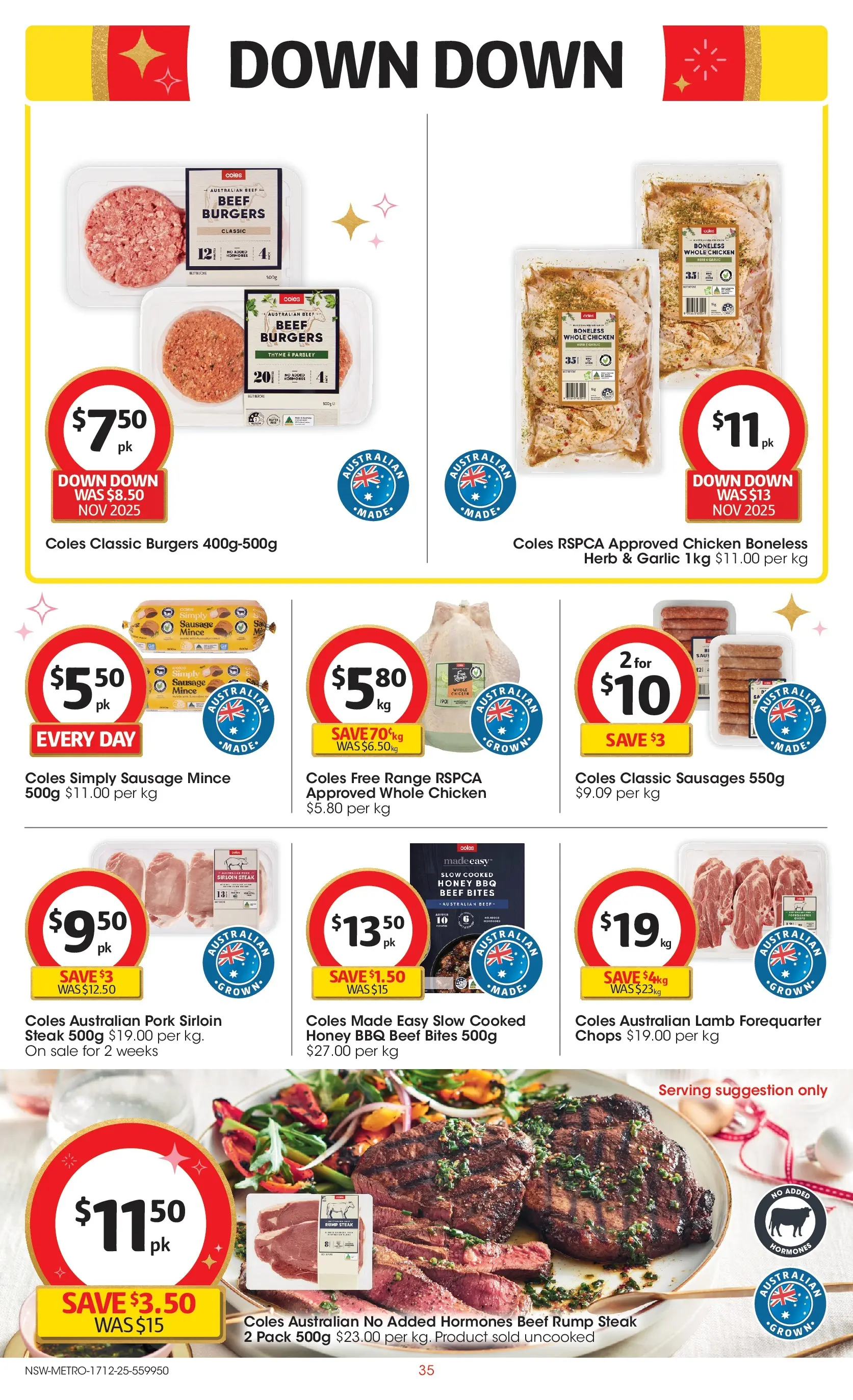 ﻿Coles catalogue valid from 17/12/2025 > Online Australia | Page: 35 | Products: Honey, Lamb, Sausage, Parsley