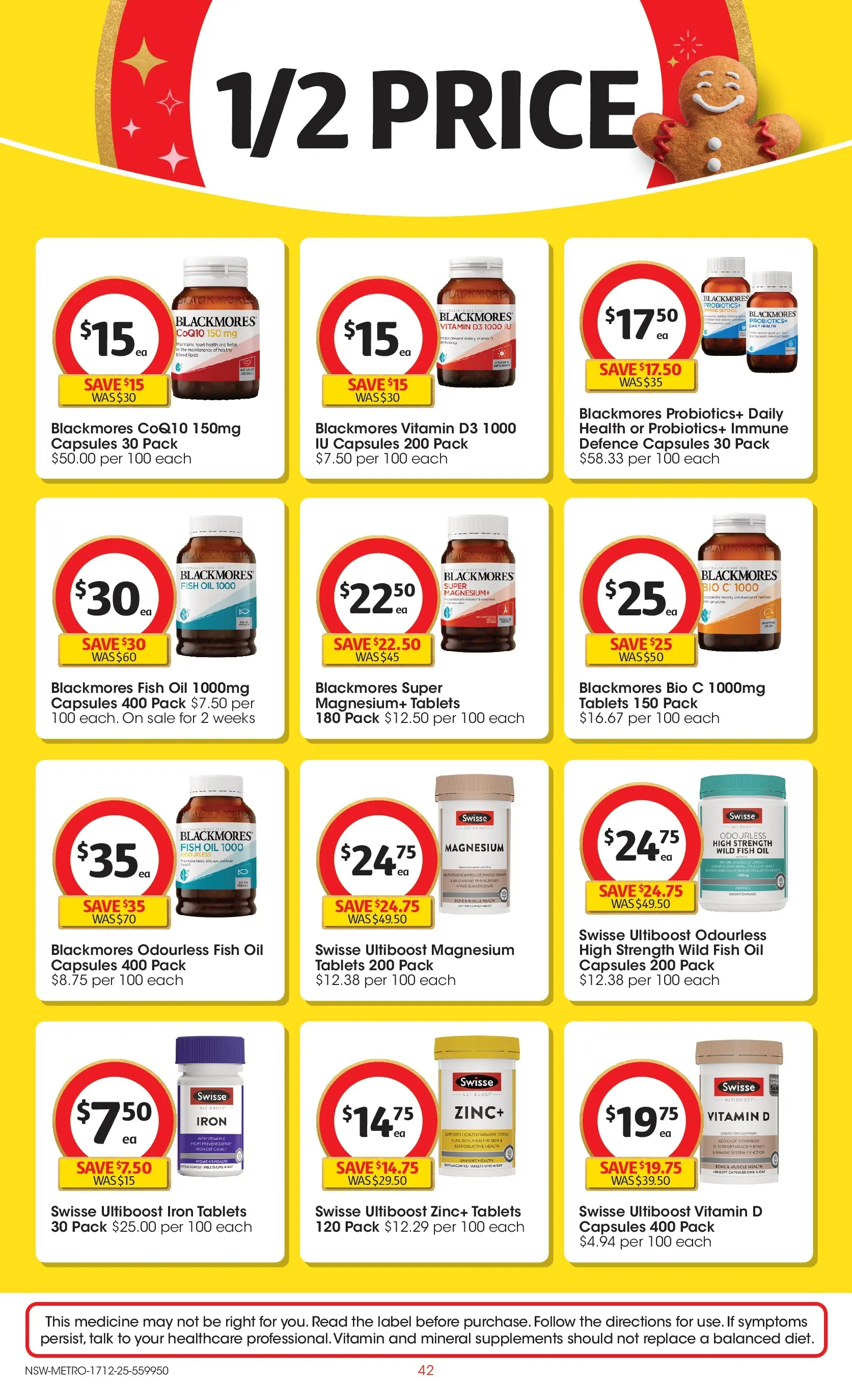 ﻿Coles catalogue valid from 17/12/2025 > Online Australia | Page: 42 | Products: Fish oil, Iron, Vitamin, Zinc