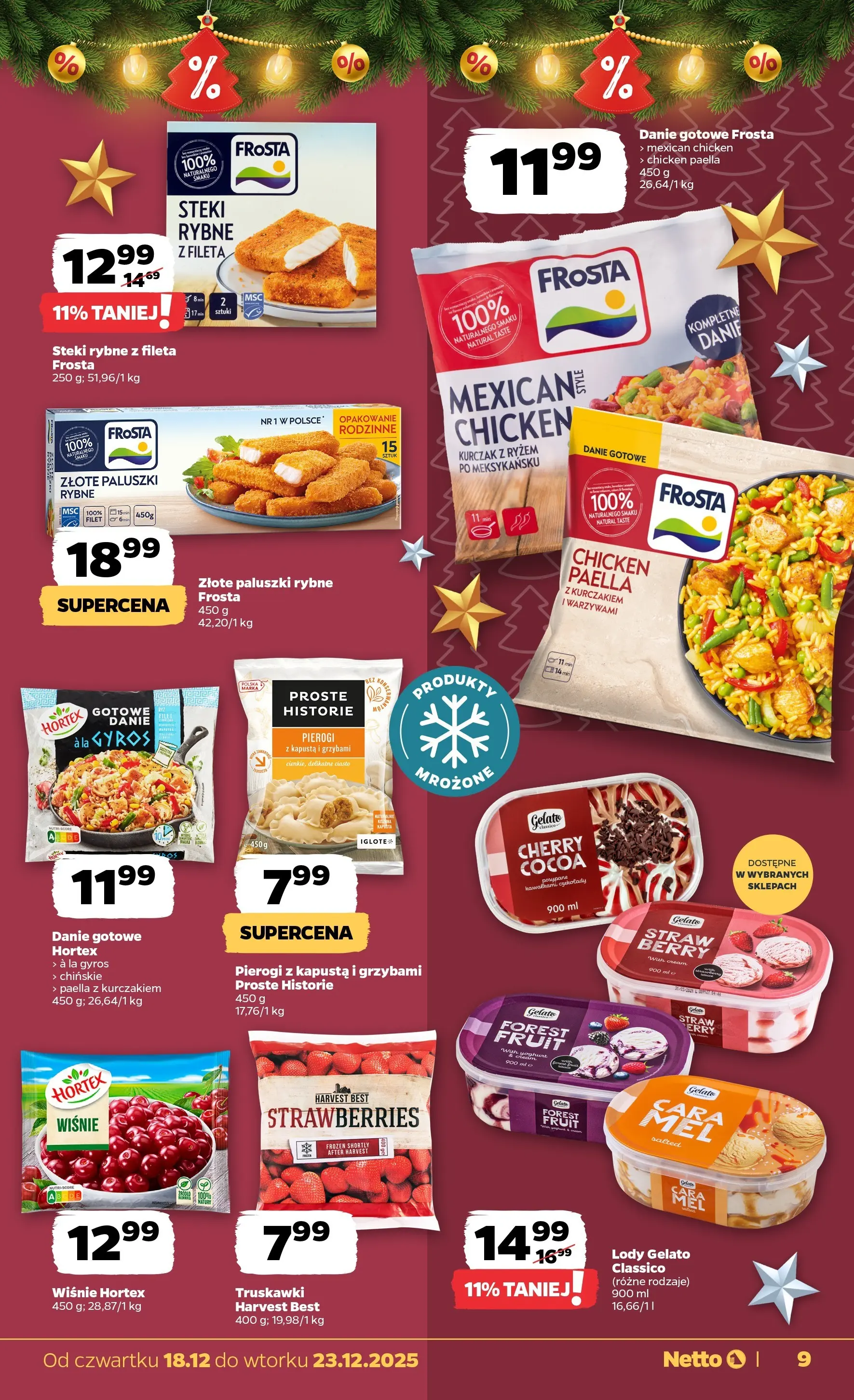 Netto gazetka od 18.12.2025 | Boże Narodzenie 🎄🎁 | Strona: 9 | Produkty: Kurczak, Steki, Paluszki, Paella