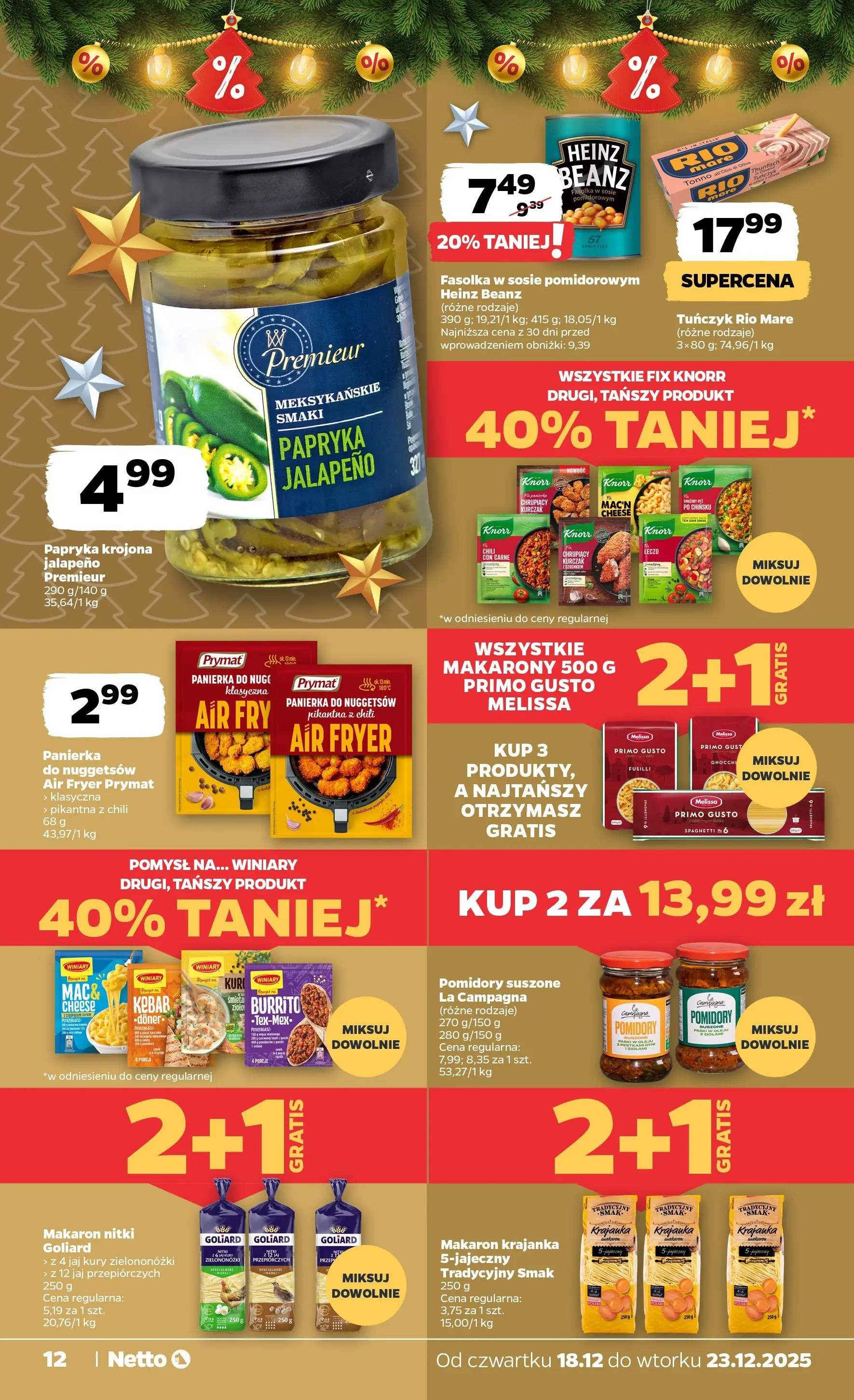 Netto gazetka od 18.12.2025 | Boże Narodzenie 🎄🎁 | Strona: 12 | Produkty: Chili, Kurczak, Pomidory suszone, Makaron