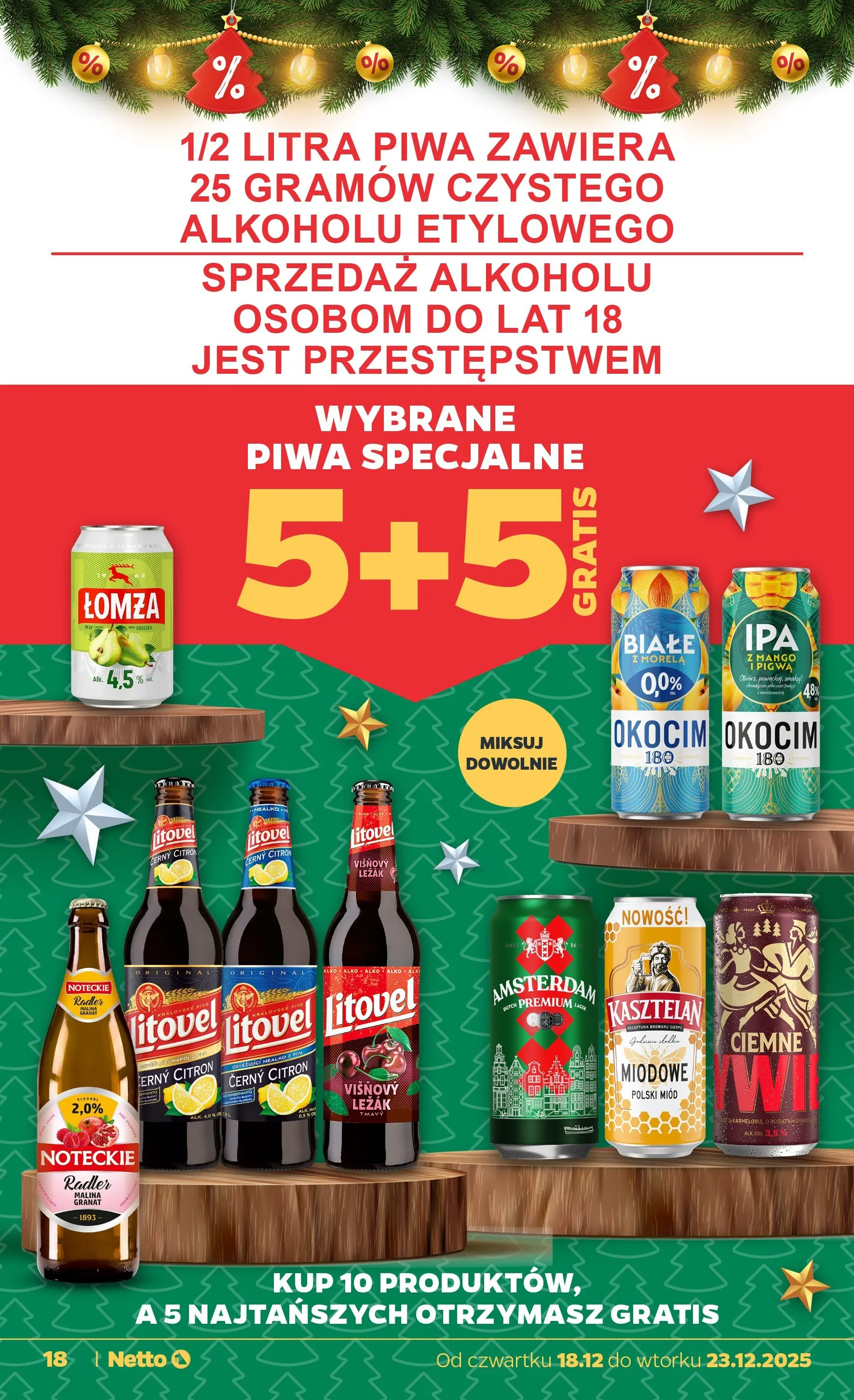 Netto gazetka od 18.12.2025 | Boże Narodzenie 🎄🎁 | Strona: 18 | Produkty: Malina, Miód, Leżak, Alkohol