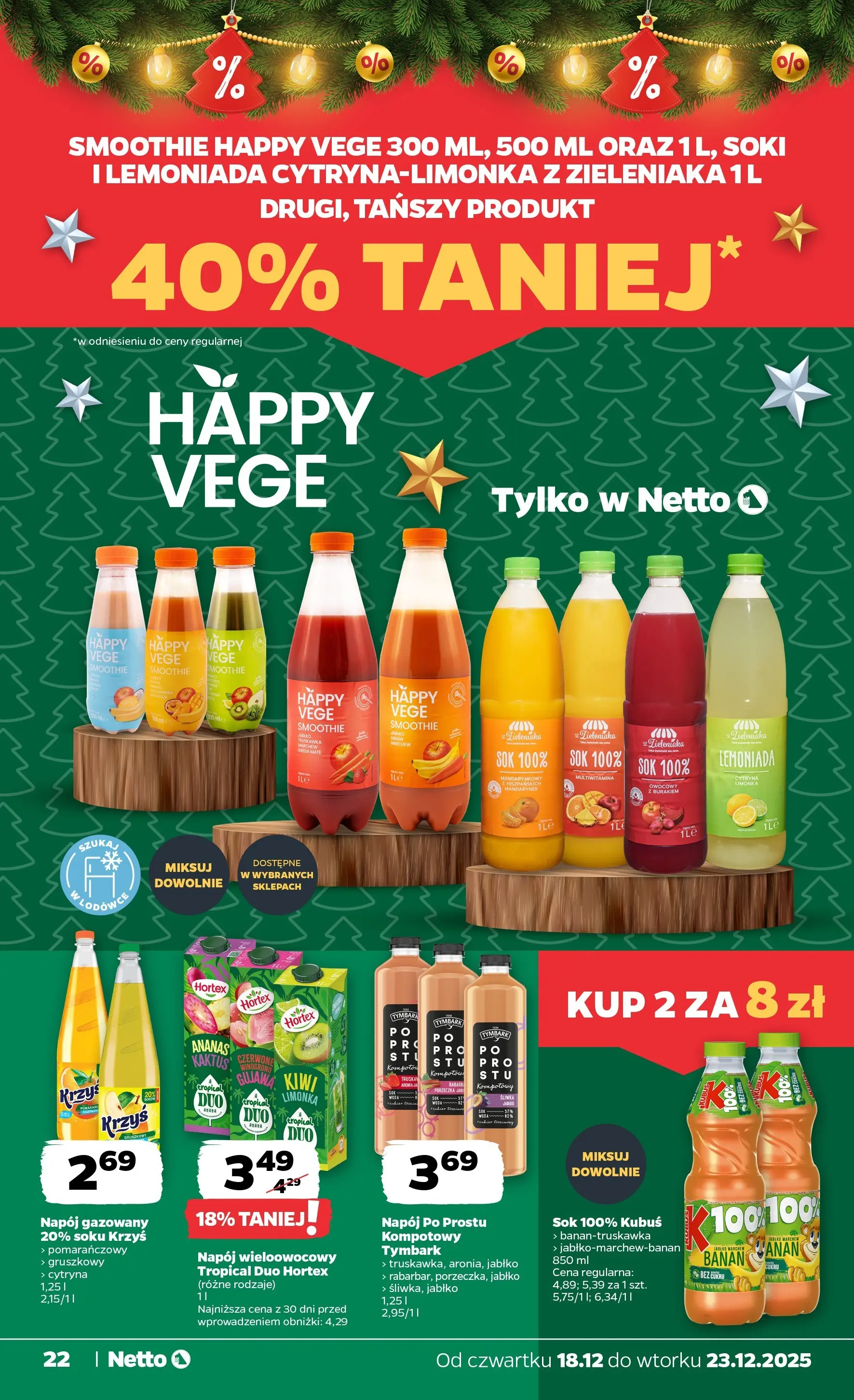 Netto gazetka od 18.12.2025 | Boże Narodzenie 🎄🎁 | Strona: 22 | Produkty: Limonka, Smoothie, Sok, Kiwi