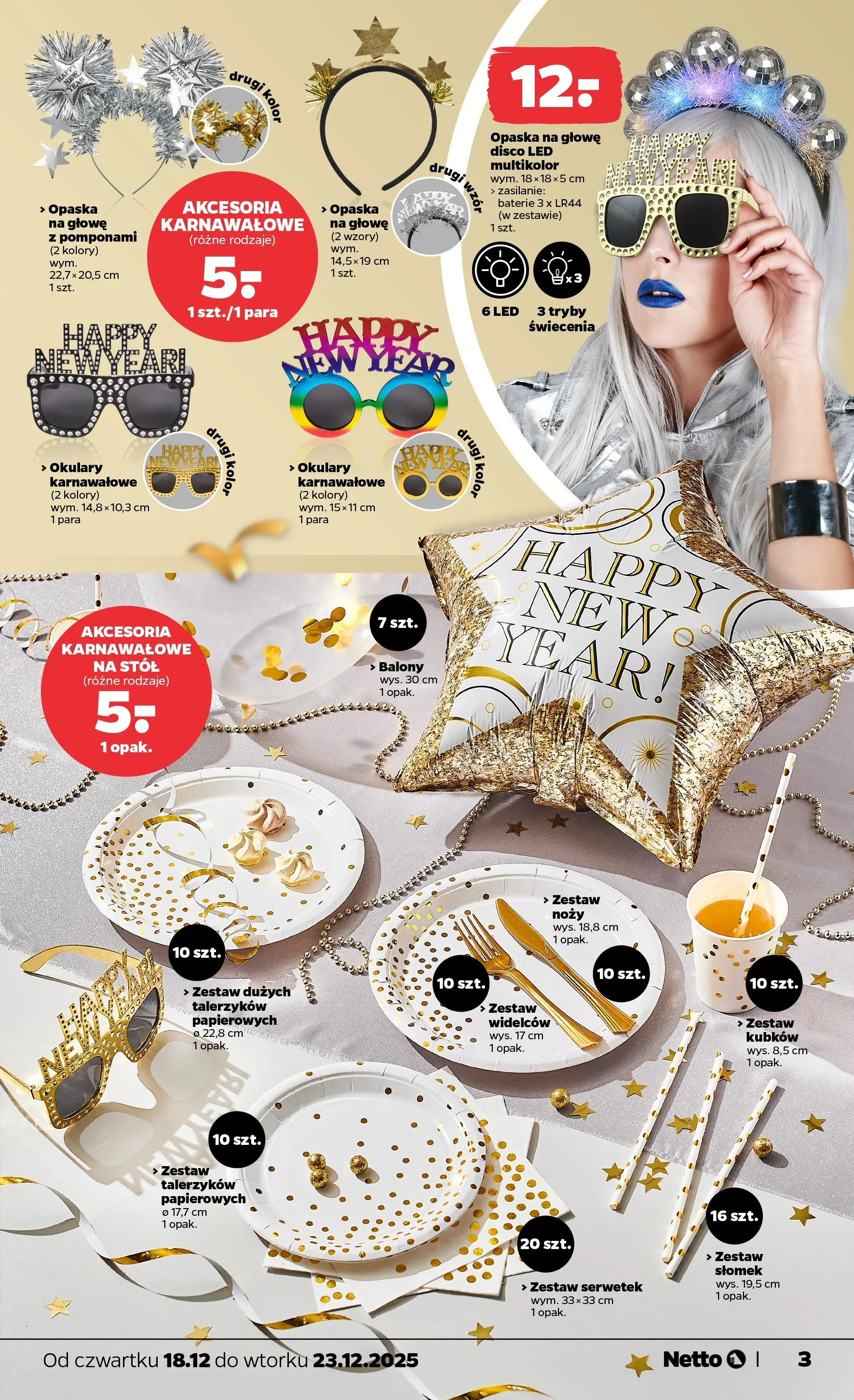 Netto gazetka - Non Food od 18.12.2025 - Aktualne promocje | Strona: 3 | Produkty: Okulary, Baterie, Stół