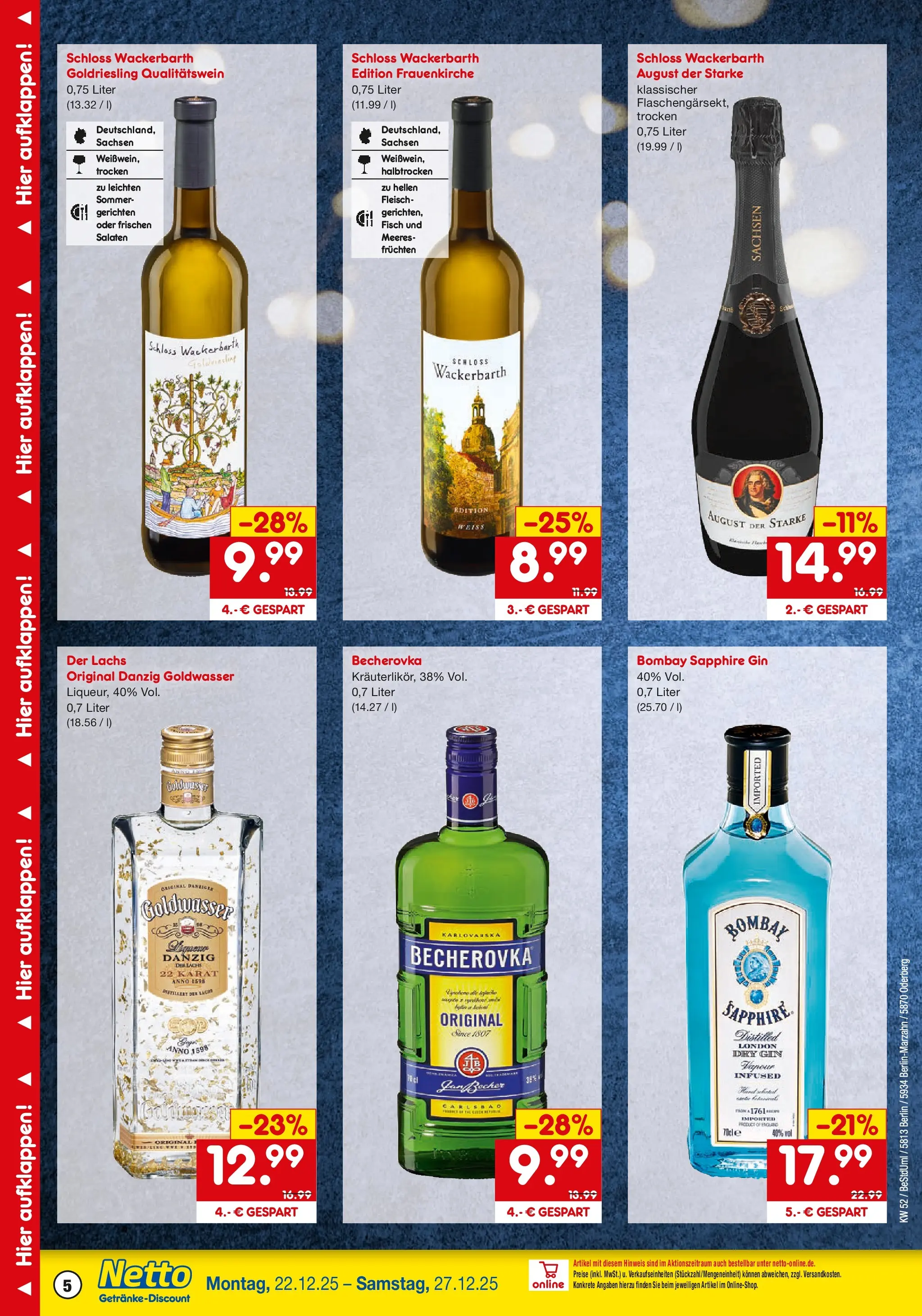 Netto Marken-Discount prospekt Berlin	 (ab 22.12.2025) » Angebote | Seite: 5 | Produkte: Fisch, Lachs, Gin, Fleisch