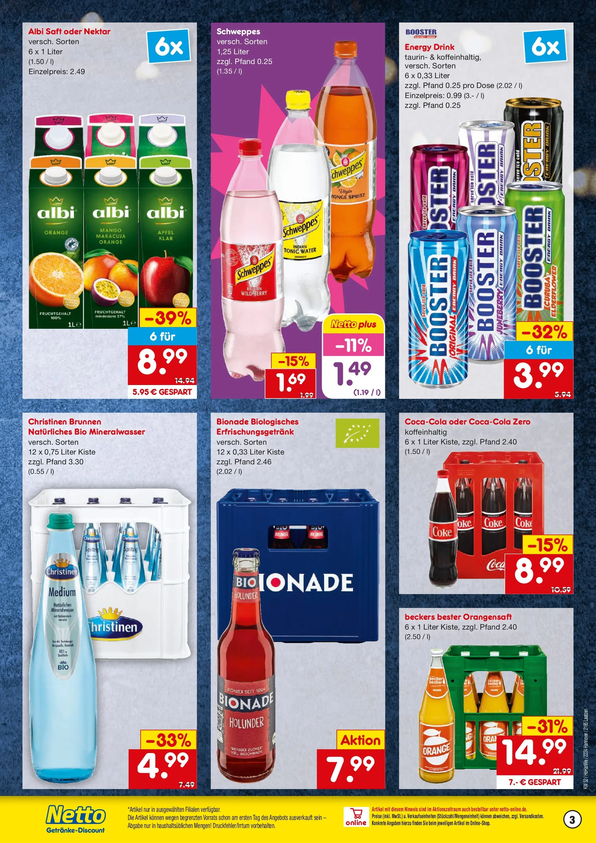 Netto Marken-Discount prospekt Laatzen	 (ab 22.12.2025) » Angebote | Seite: 3 | Produkte: Energy, Bionade, Orangensaft, Schweppes