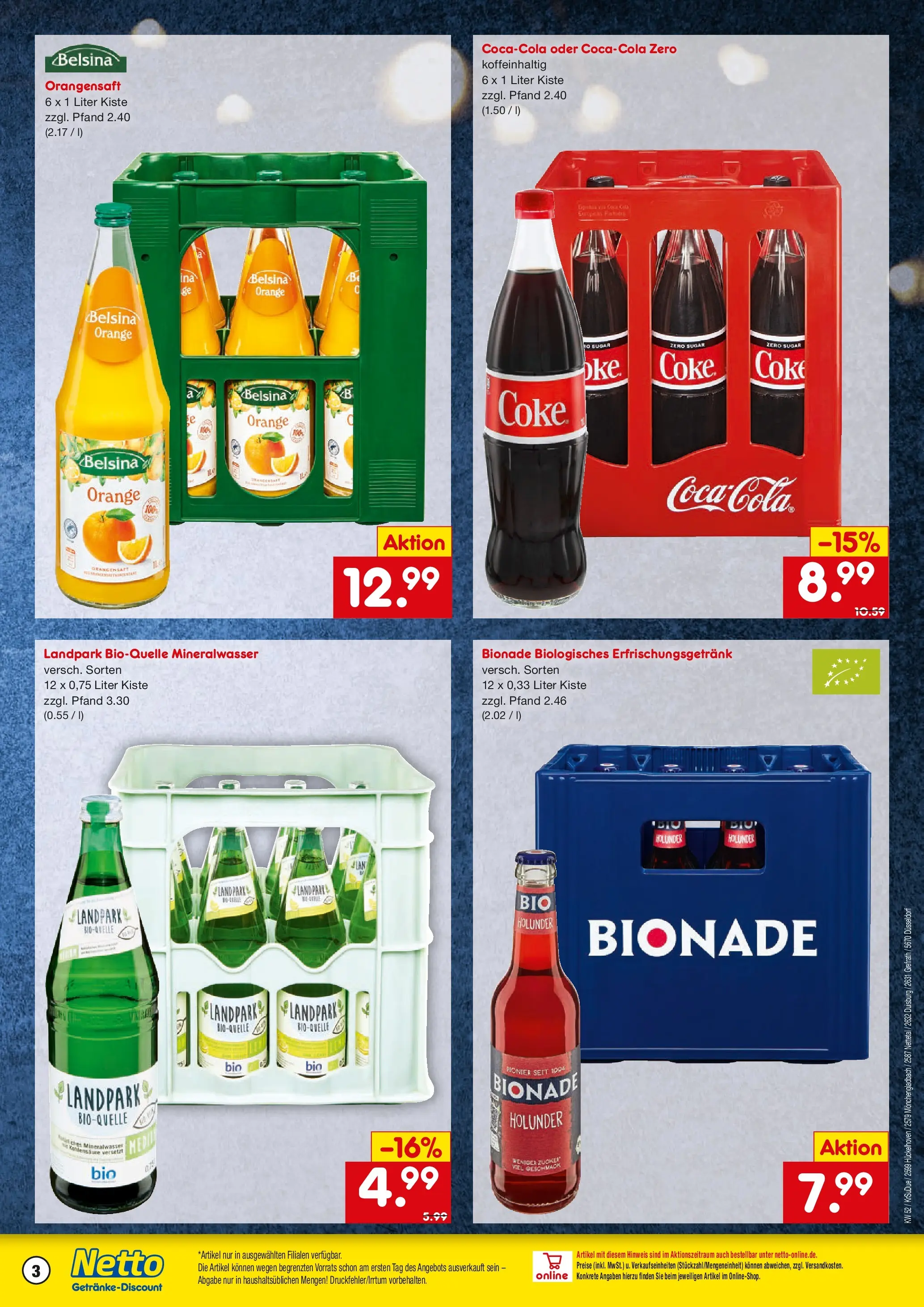 Netto Marken-Discount prospekt Hückelhoven-Baal	 (ab 22.12.2025) » Angebote | Seite: 3 | Produkte: Bionade, Orangensaft, Mineralwasser