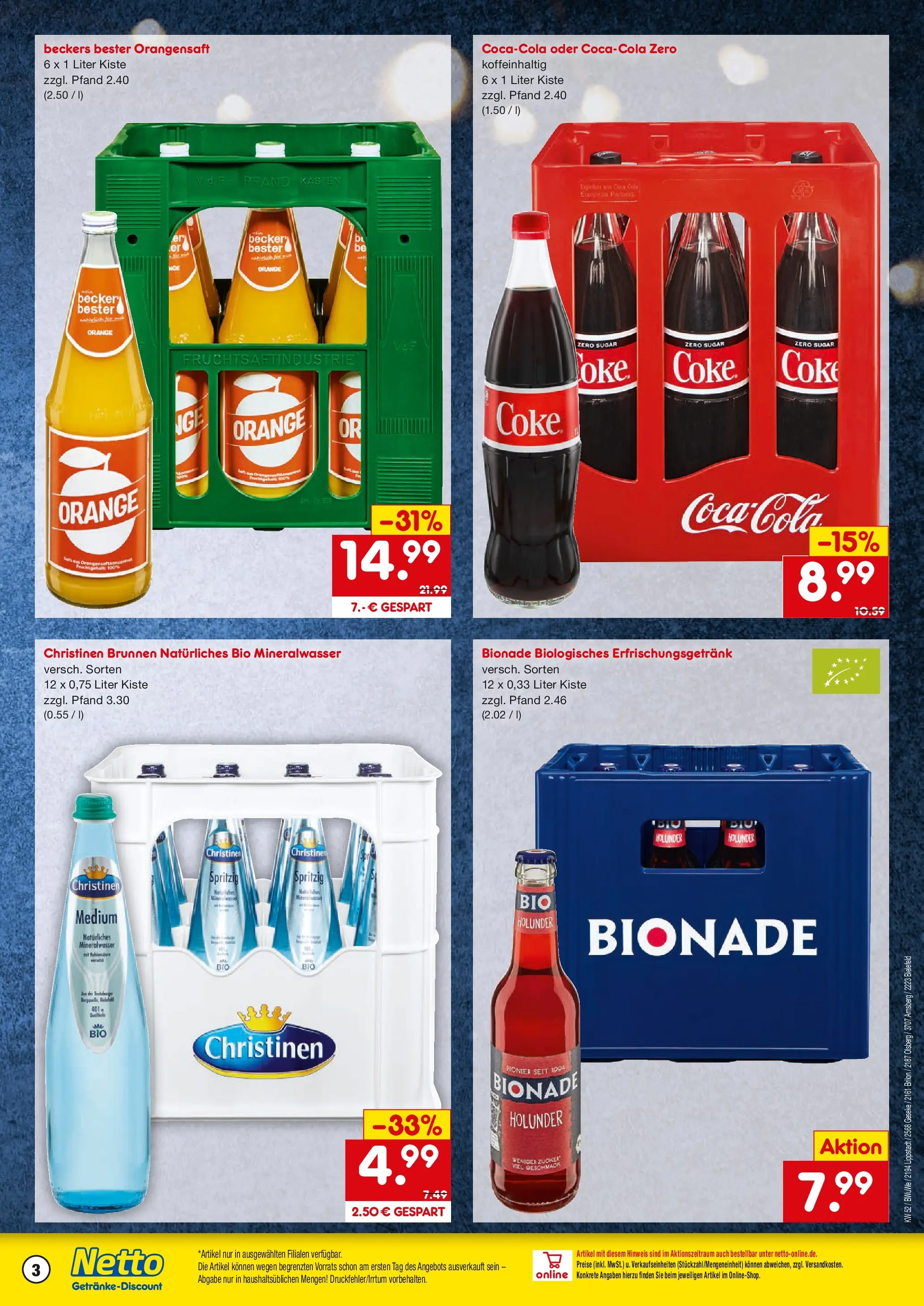 Netto Marken-Discount prospekt Bielefeld-Jöllenbeck	 (ab 22.12.2025) » Angebote | Seite: 3 | Produkte: Bionade, Orangensaft, Mineralwasser
