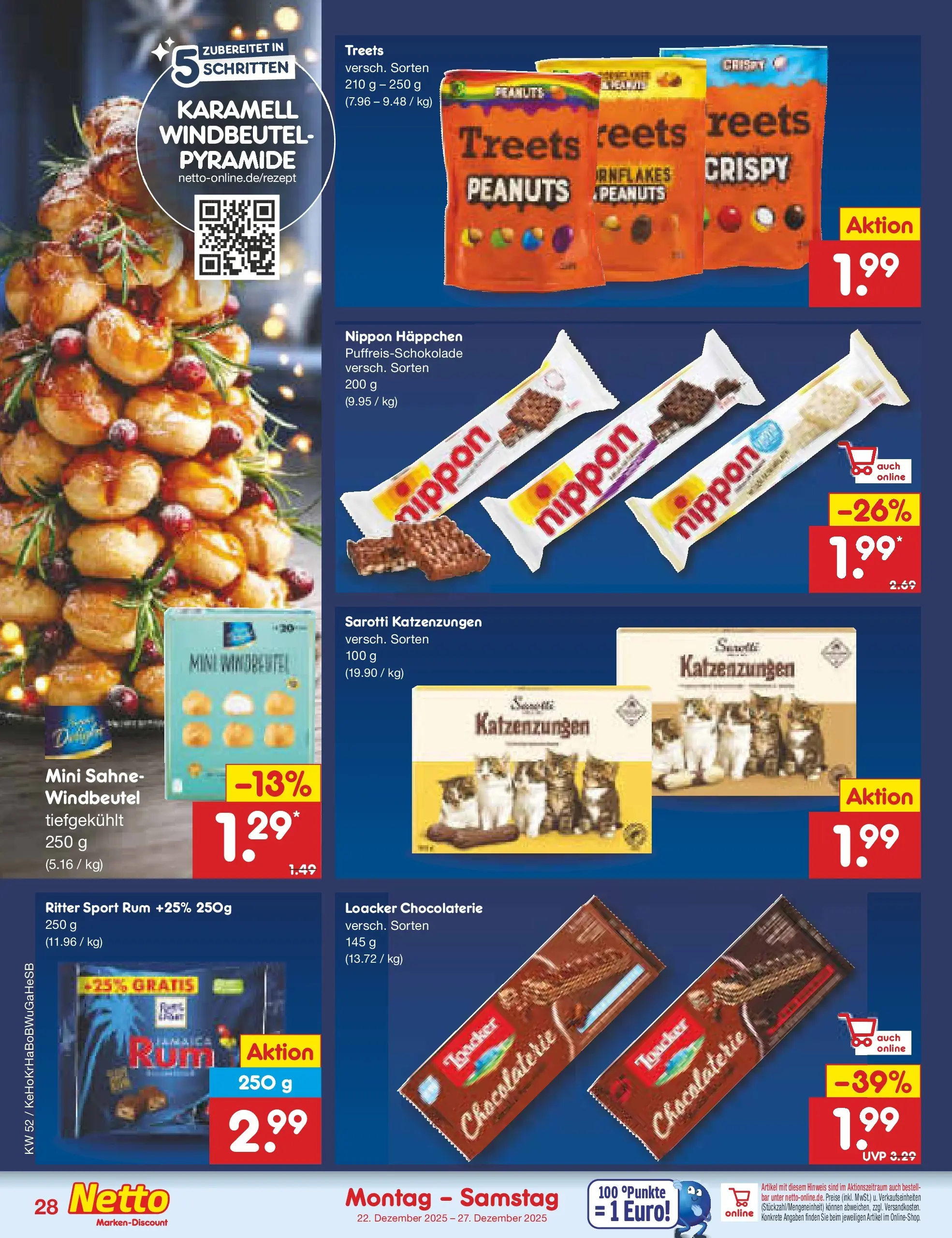 Netto Marken-Discount prospekt Kröpelin	 (ab 22.12.2025) » Angebote | Seite: 28 | Produkte: Ritter sport, Sahne