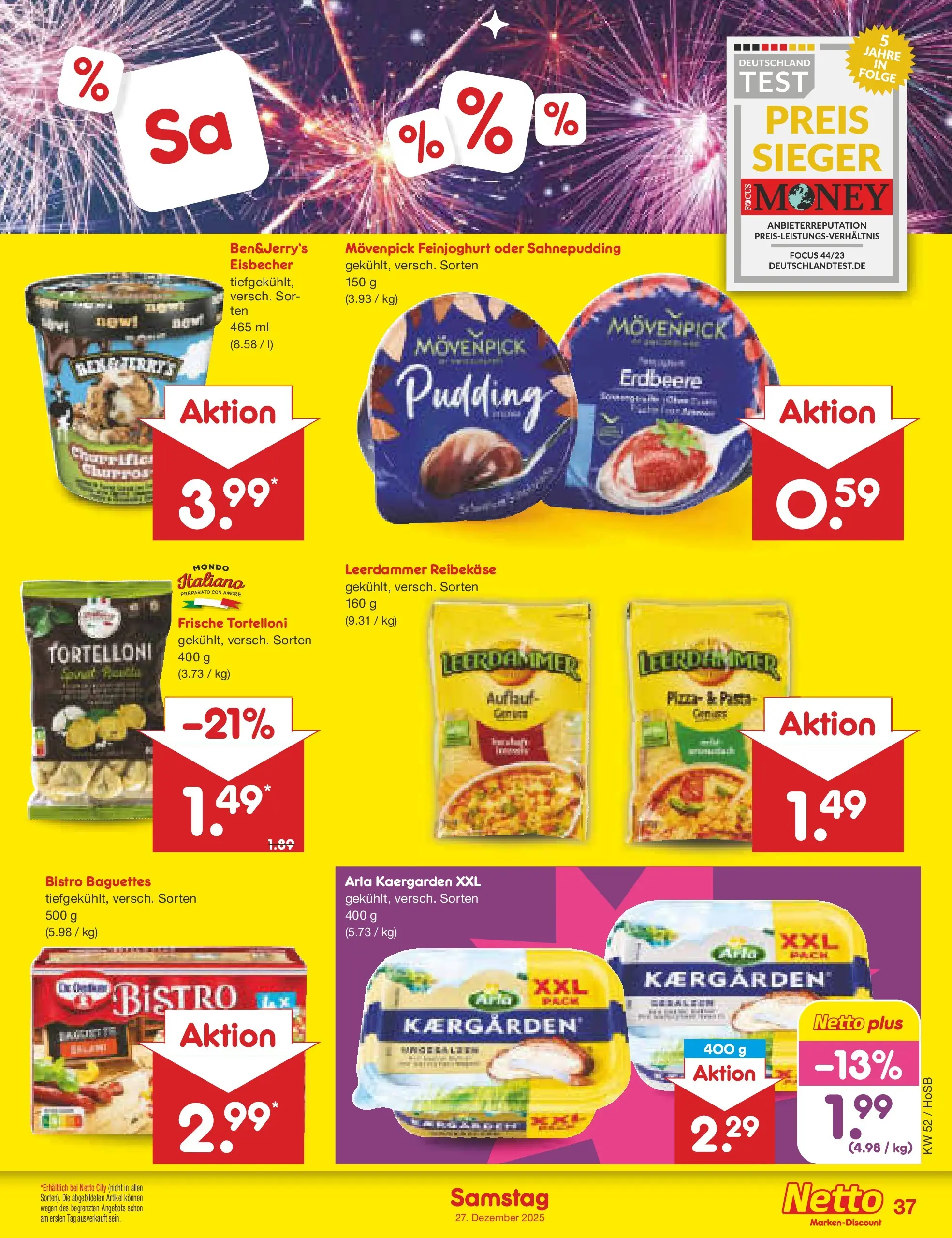Netto Marken-Discount prospekt Hannover	 (ab 22.12.2025) » Angebote | Seite: 41 | Produkte: Pudding, Leerdammer, Pizza, Reibekase