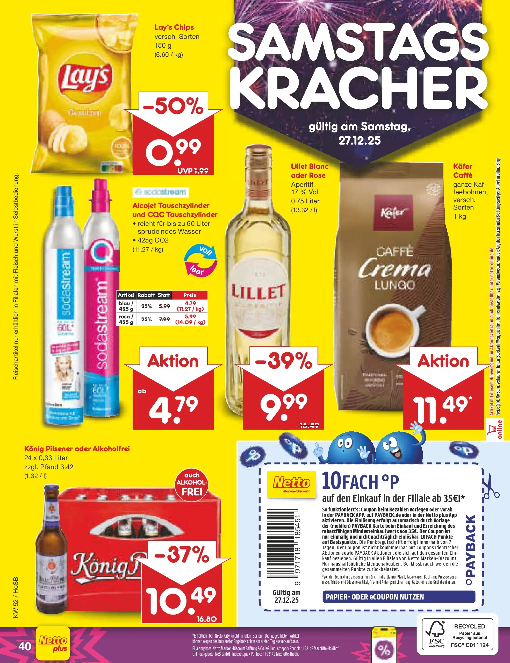 Netto Marken-Discount prospekt Hannover	 (ab 22.12.2025) » Angebote | Seite: 44 | Produkte: Konig pilsener, Wasser, Fleisch, Sodastream