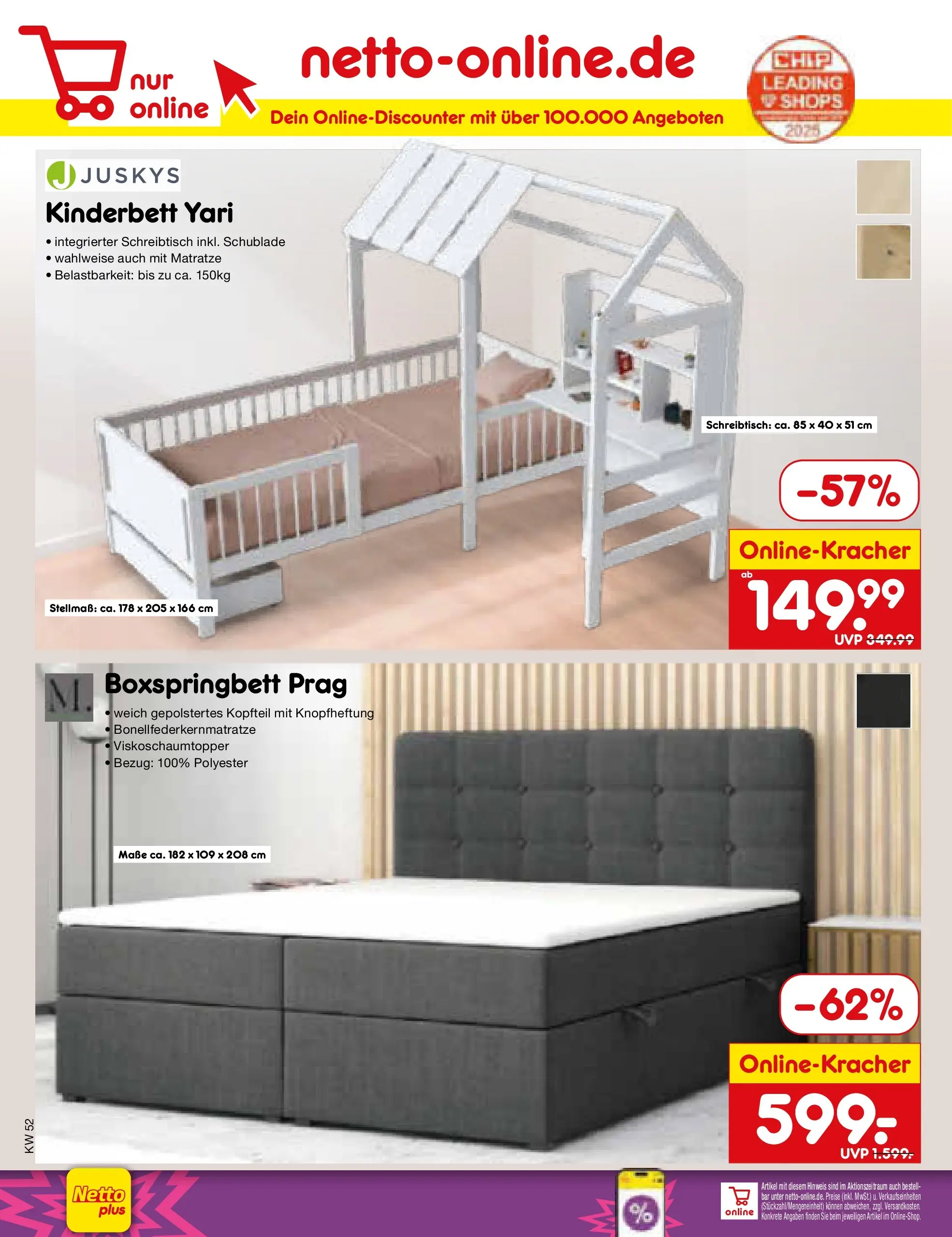 Netto Marken-Discount prospekt Bitterfeld-Wolfen	 (ab 22.12.2025) » Angebote | Seite: 48 | Produkte: Matratze, Boxspringbett