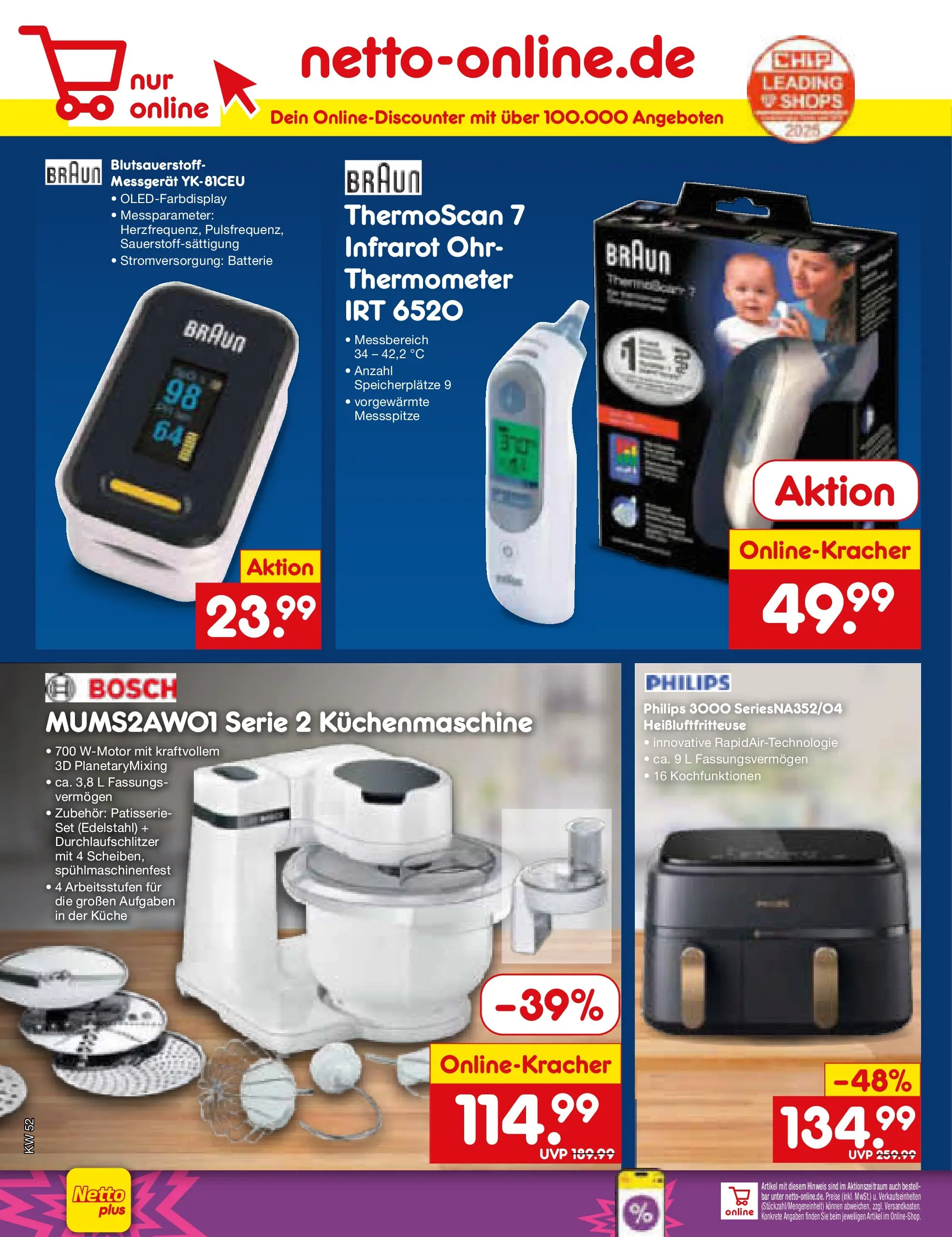 Netto Marken-Discount prospekt Bitterfeld-Wolfen	 (ab 22.12.2025) » Angebote | Seite: 50 | Produkte: Bosch, Thermometer, Küche, Heißluftfritteuse