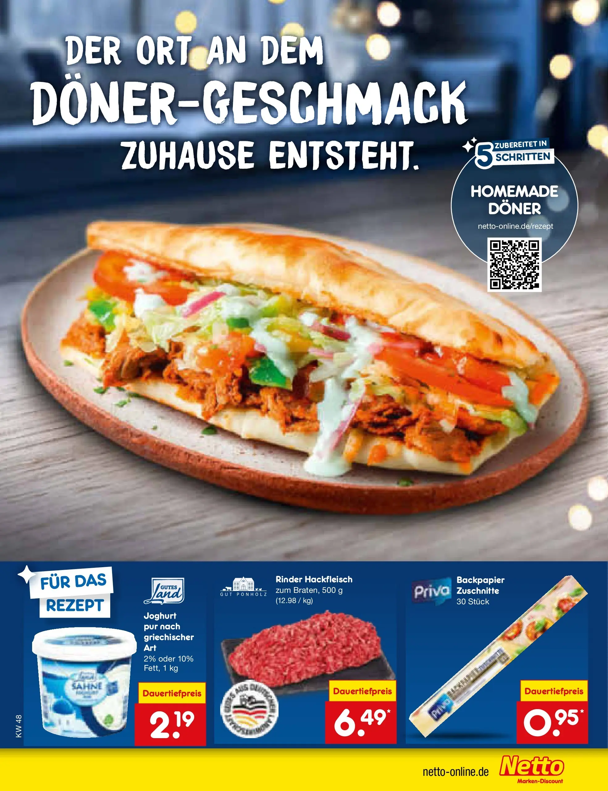 Netto Marken-Discount prospekt Bitterfeld-Wolfen	 (ab 22.12.2025) » Angebote | Seite: 55 | Produkte: Joghurt, Sahne, Hackfleisch