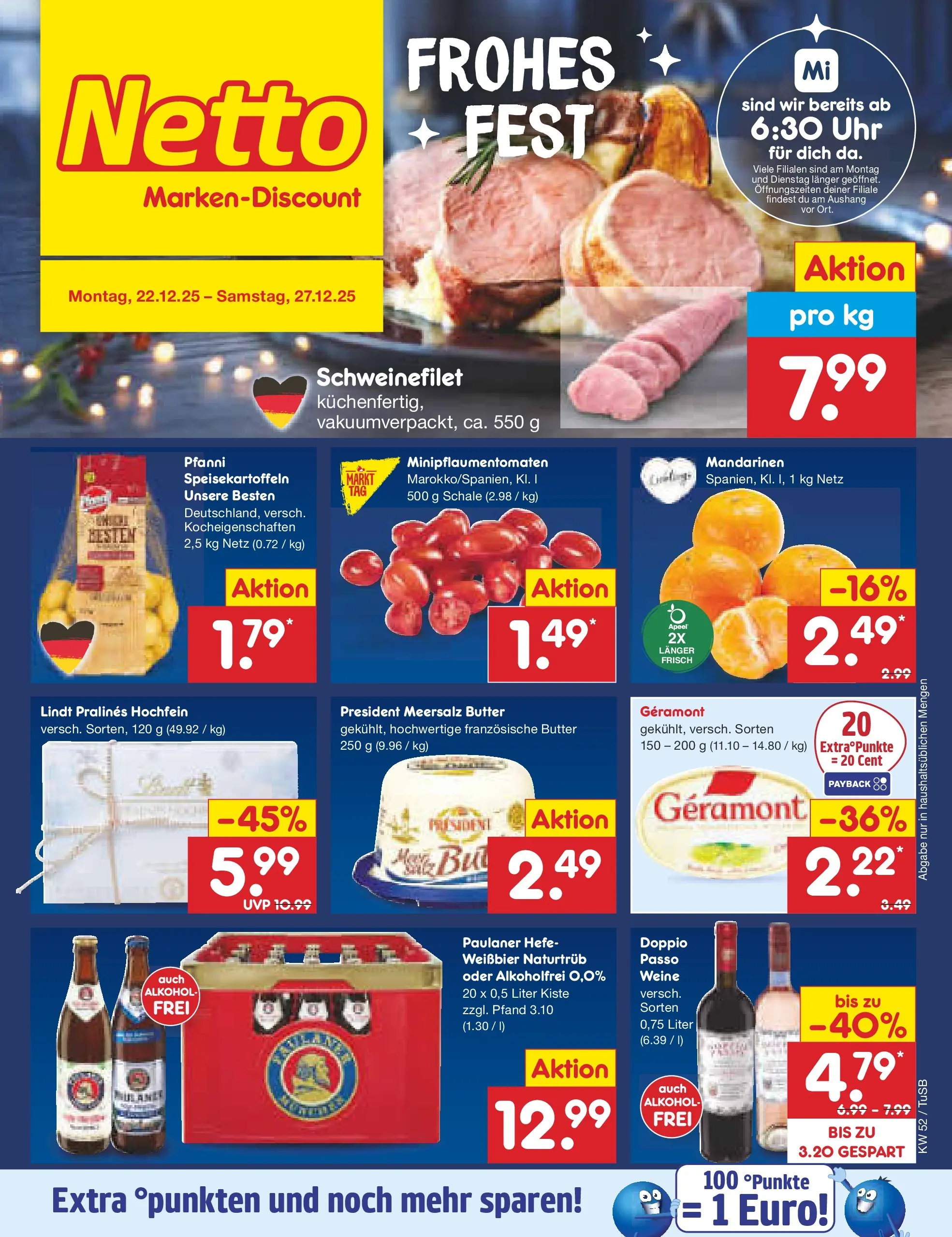Netto Marken-Discount prospekt Lahr-Langenwinkel	 (ab 22.12.2025) » Angebote | Seite: 1 | Produkte: Geramont, Butter, Lindt, Uhr