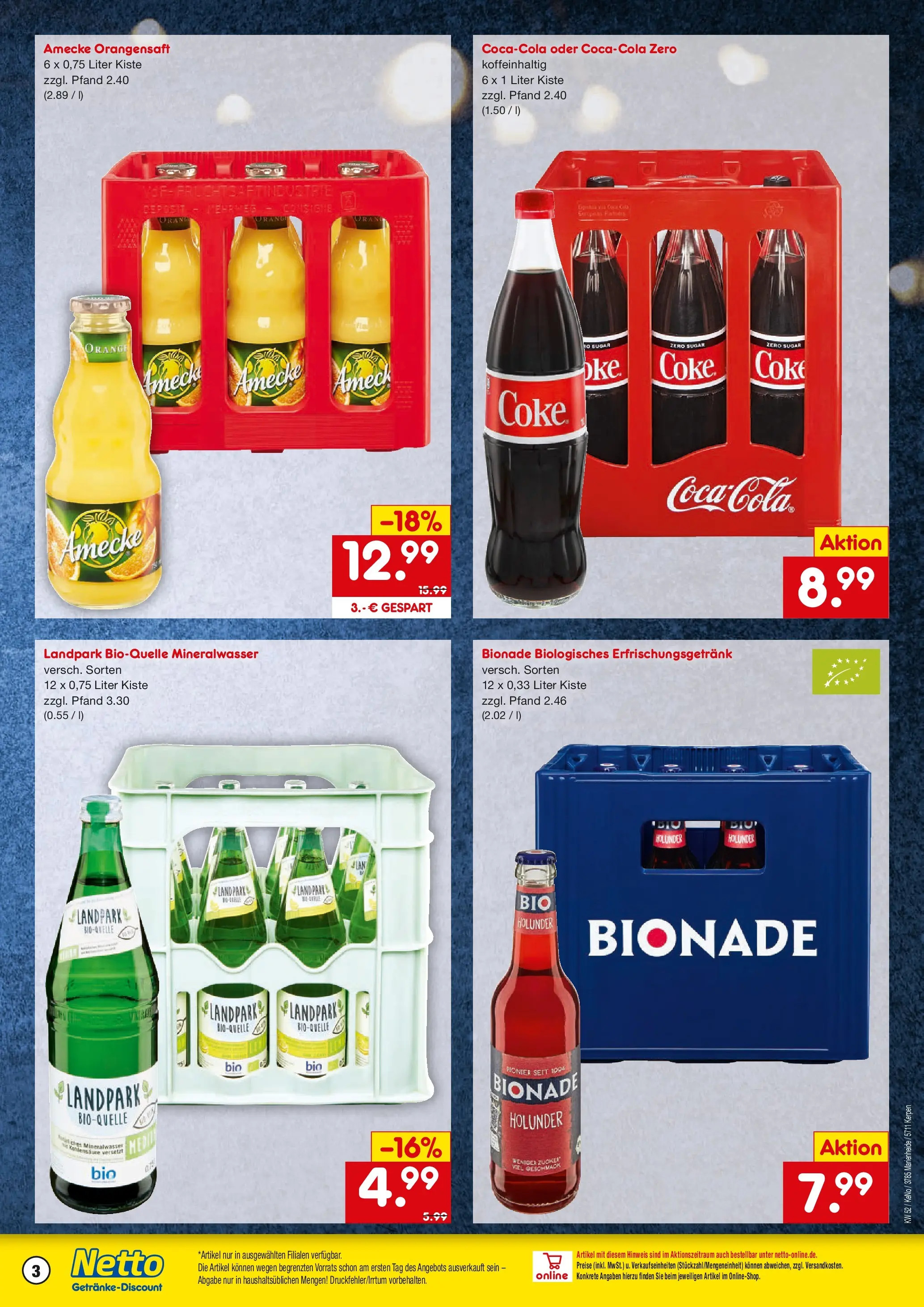 Netto Marken-Discount prospekt Kerpen	 (ab 22.12.2025) » Angebote | Seite: 3 | Produkte: Bionade, Orangensaft, Mineralwasser