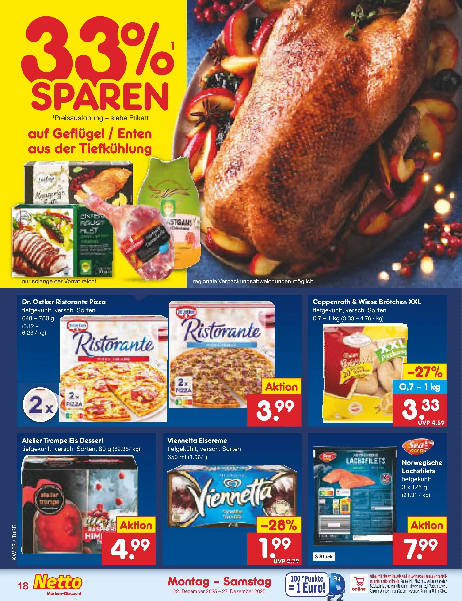 Netto Marken-Discount prospekt Lahr-Langenwinkel	 (ab 22.12.2025) » Angebote | Seite: 18 | Produkte: Ristorante, Eiscreme, Pizza, Eis