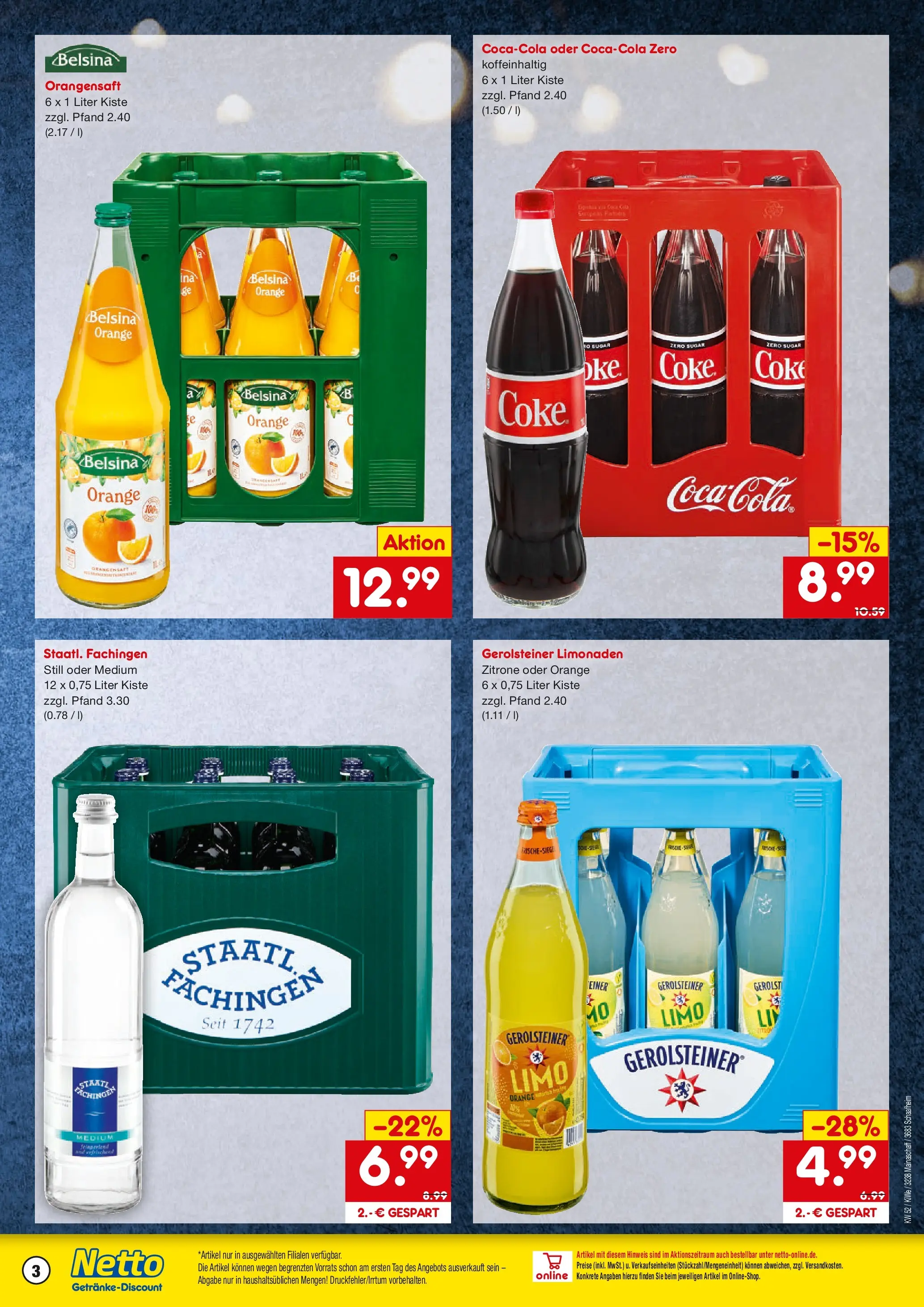 Netto Marken-Discount prospekt Schaafheim	 (ab 22.12.2025) » Angebote | Seite: 3 | Produkte: Orangensaft, Zitrone, Gerolsteiner