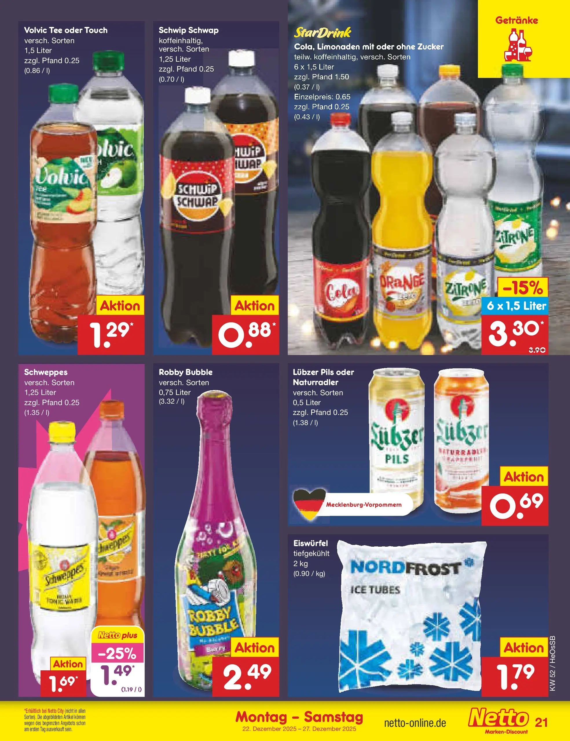 Netto Marken-Discount prospekt Kröpelin	 (ab 22.12.2025) » Angebote | Seite: 21 | Produkte: Zucker, Zitrone, Tee, Lubzer