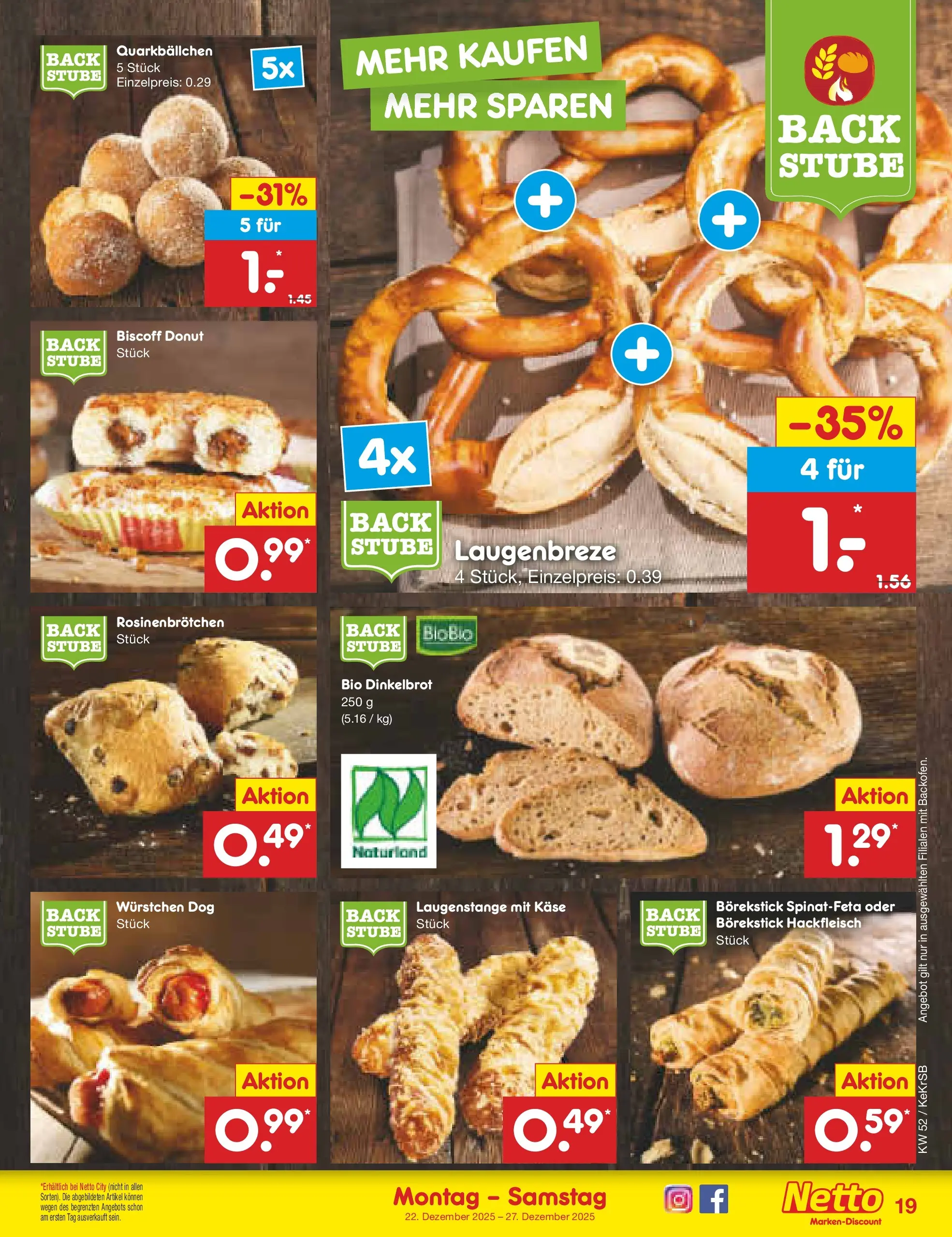 Netto Marken-Discount prospekt Jüchen	 (ab 22.12.2025) » Angebote | Seite: 19 | Produkte: Käse, Hackfleisch