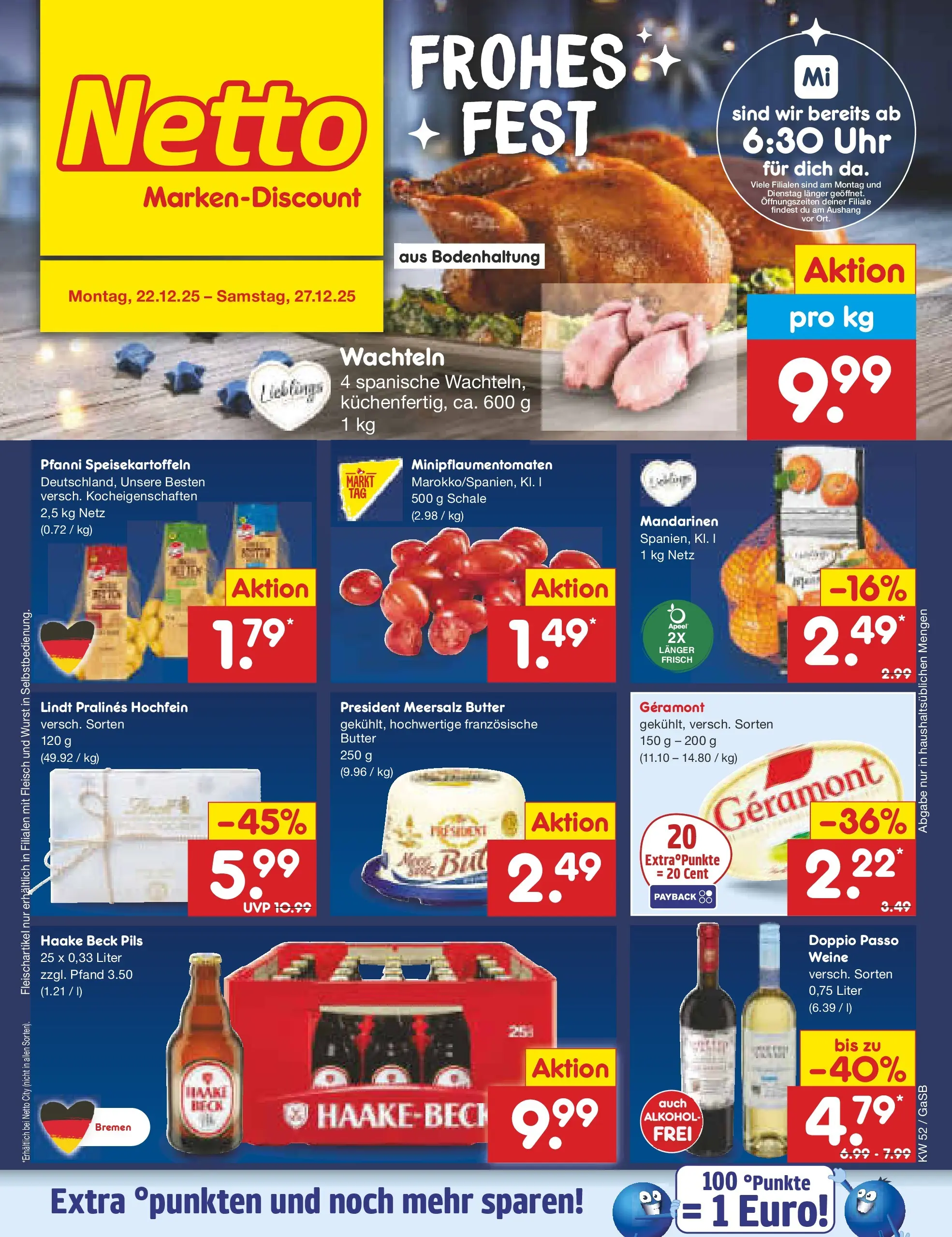Netto Marken-Discount prospekt Bremen-Lesum	 (ab 22.12.2025) » Angebote | Seite: 1 | Produkte: Butter, Wurst, Doppio Passo, Fleisch