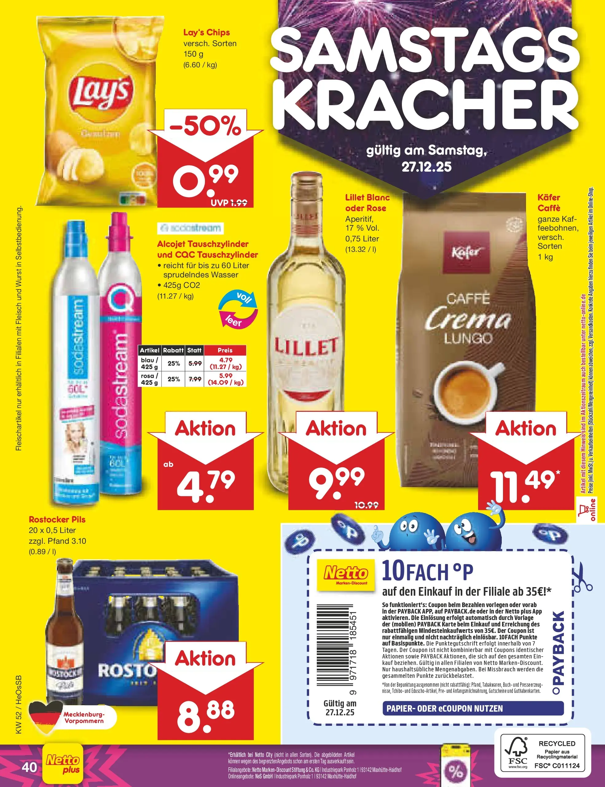 Netto Marken-Discount prospekt Kröpelin	 (ab 22.12.2025) » Angebote | Seite: 44 | Produkte: Pils, Chips, Fleisch, Sodastream
