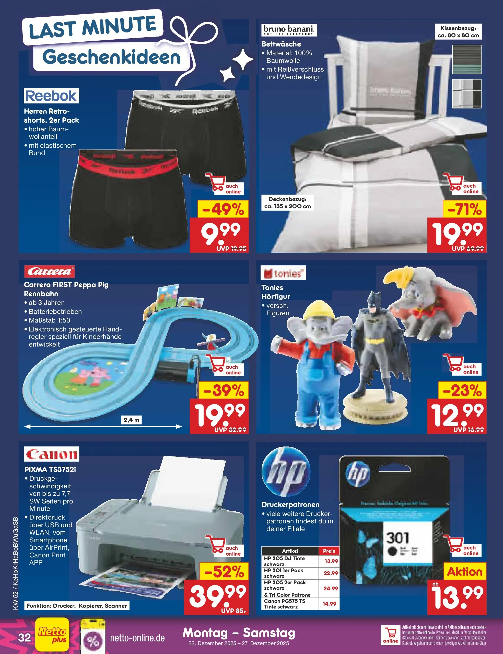 Netto Marken-Discount prospekt Jüchen	 (ab 22.12.2025) » Angebote | Seite: 34 | Produkte: HP, Bettwäsche, Smartphone, Drucker