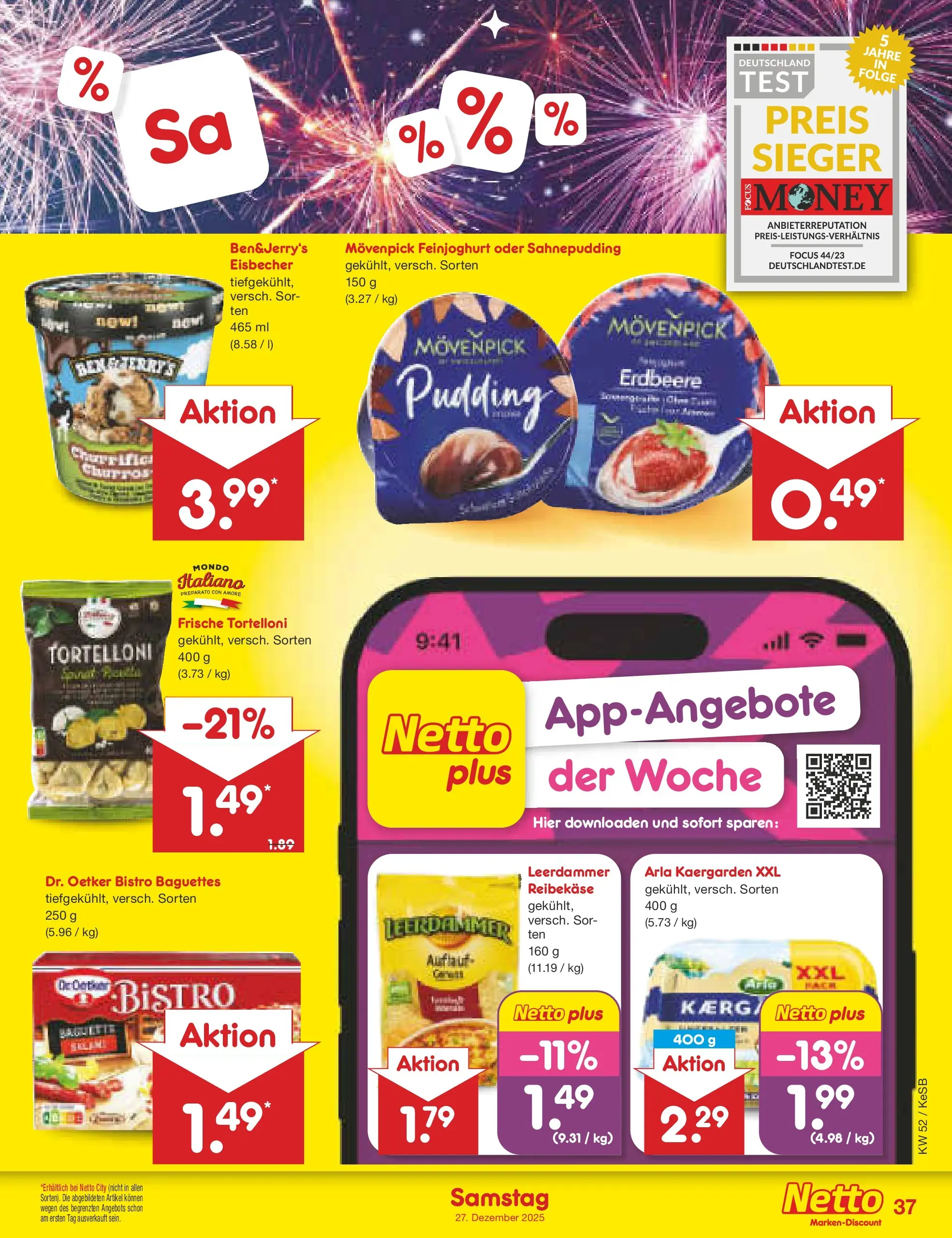 Netto Marken-Discount prospekt Bonn	 (ab 22.12.2025) » Angebote | Seite: 41 | Produkte: Pudding, Leerdammer, Reibekase