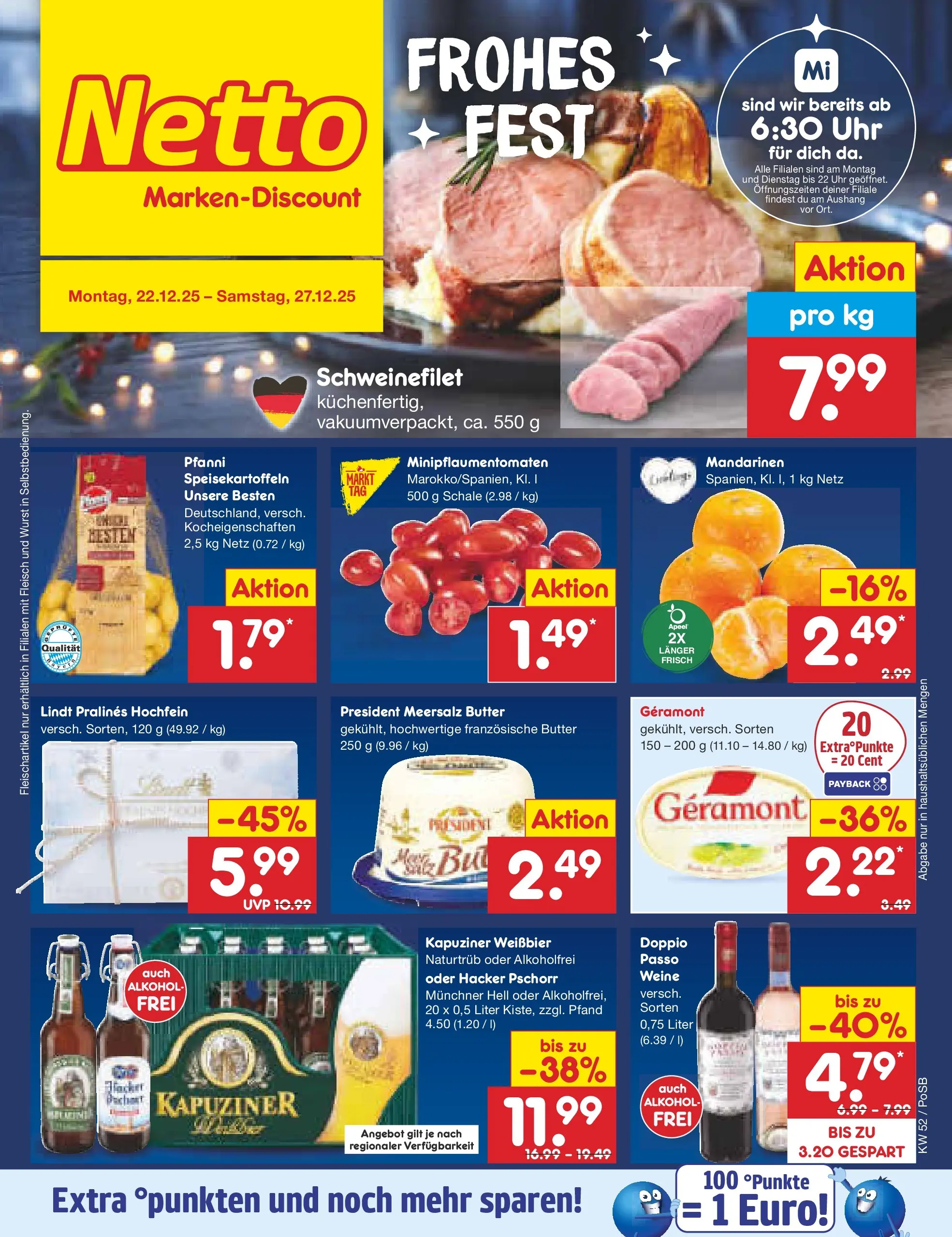 Netto Marken-Discount prospekt Regensburg	 (ab 22.12.2025) » Angebote | Seite: 1 | Produkte: Geramont, Mandarinen, Wurst, Fleisch