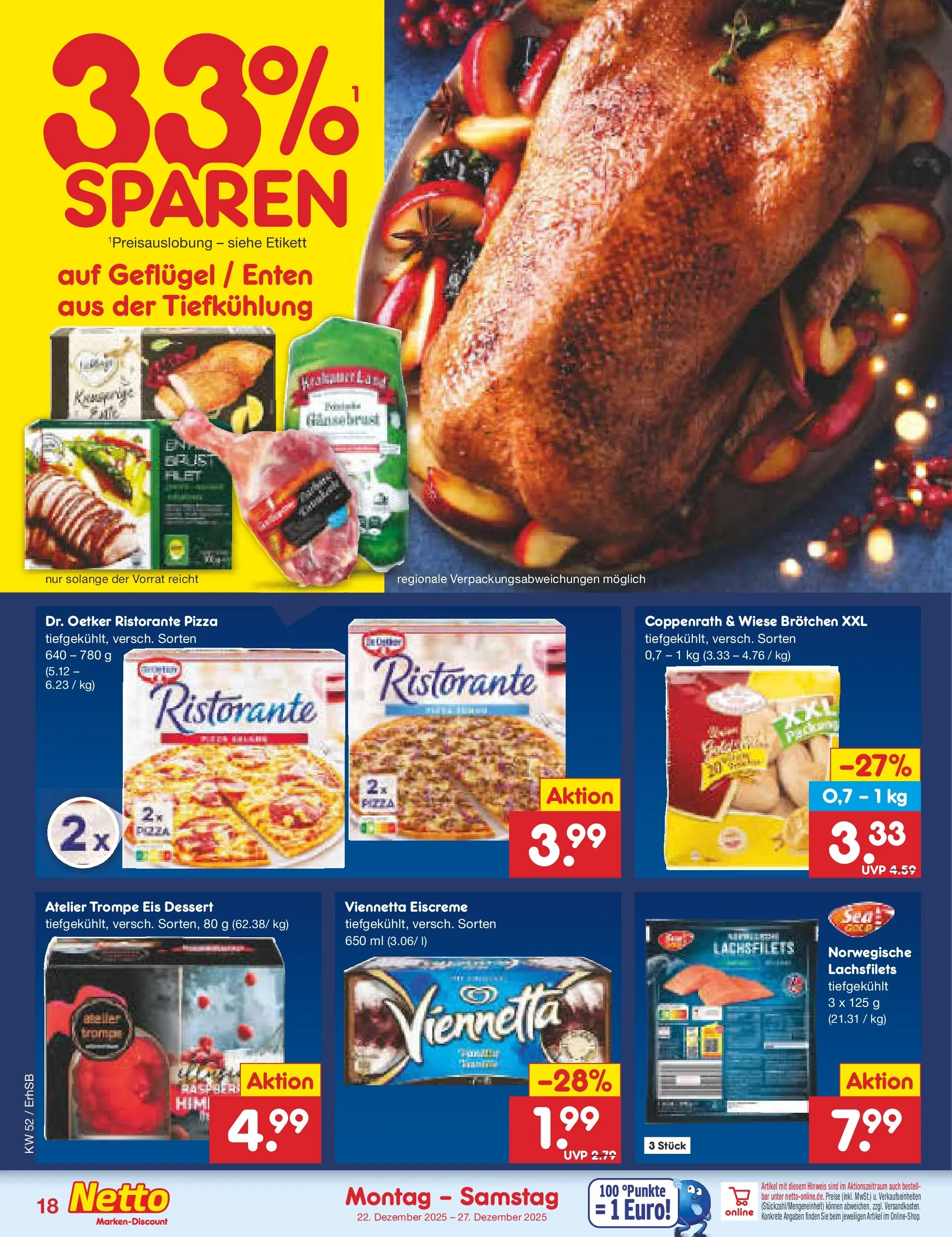Netto Marken-Discount prospekt Metten	 (ab 22.12.2025) » Angebote | Seite: 18 | Produkte: Ristorante, Eiscreme, Pizza, Eis