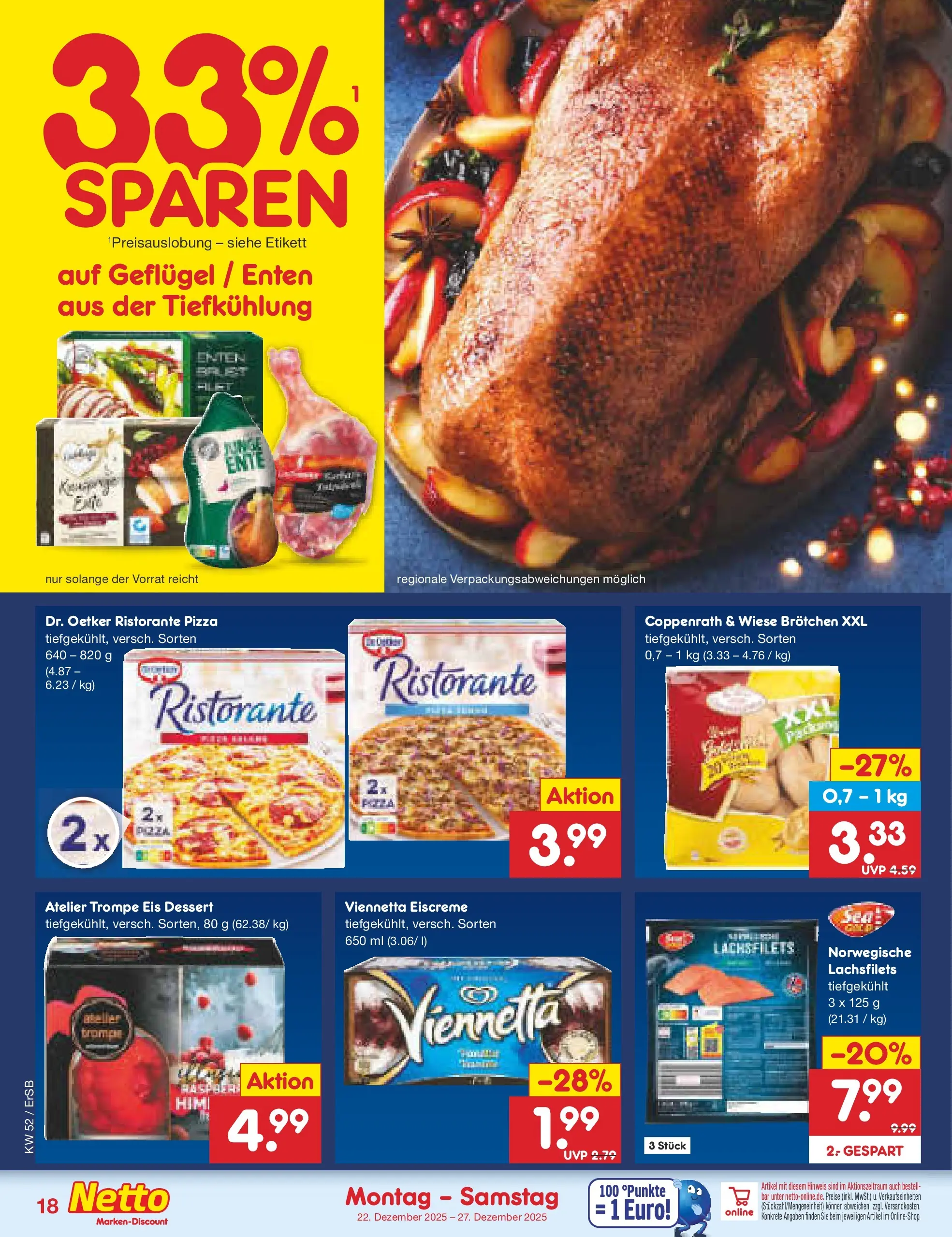 Netto Marken-Discount prospekt Nordhausen	 (ab 22.12.2025) » Angebote | Seite: 22 | Produkte: Ristorante, Eiscreme, Pizza, Eis