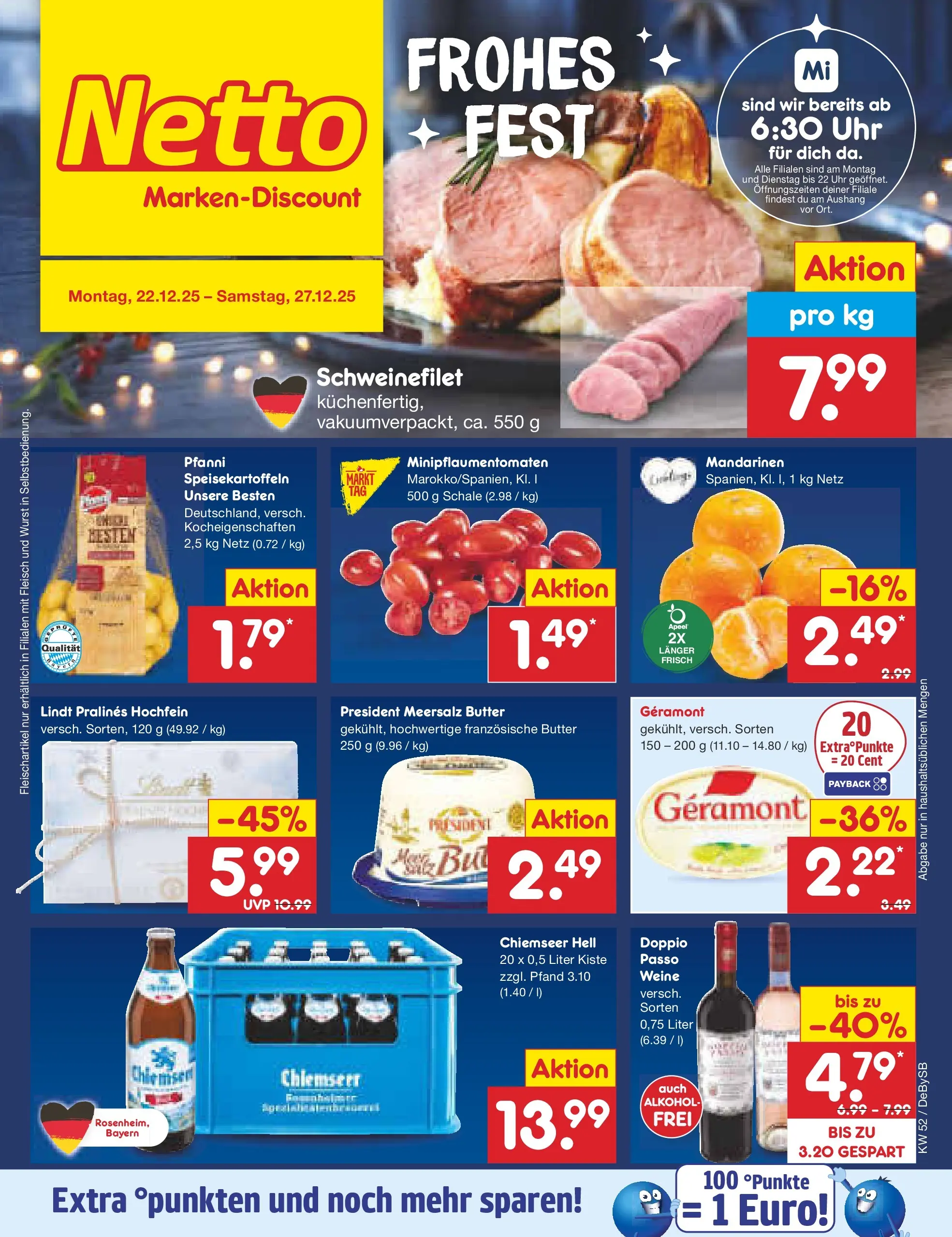 Netto Marken-Discount prospekt Thierhaupten	 (ab 22.12.2025) » Angebote | Seite: 1 | Produkte: Schweinefilet, Wurst, Fleisch, Uhr