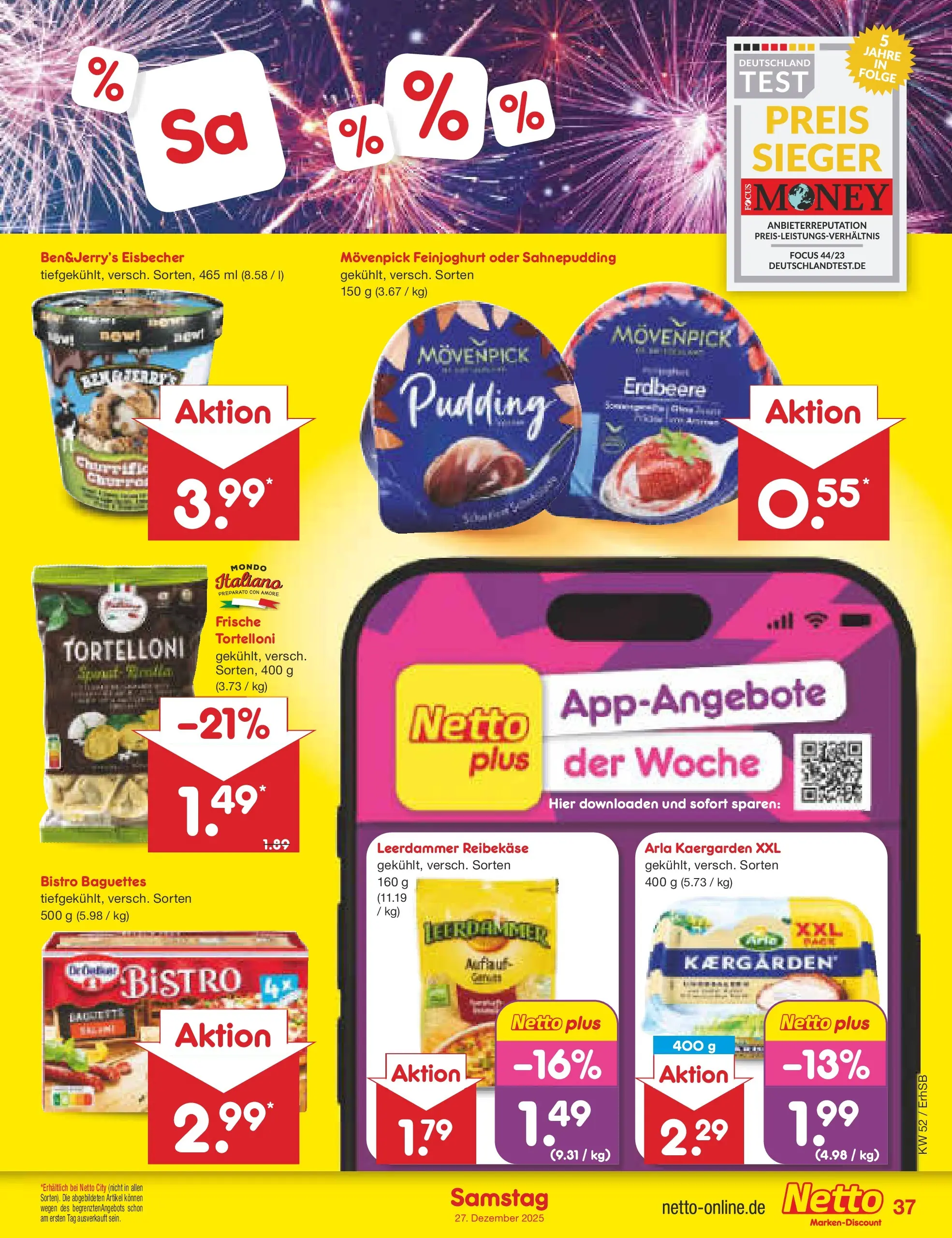 Netto Marken-Discount prospekt Metten	 (ab 22.12.2025) » Angebote | Seite: 41 | Produkte: Pudding, Leerdammer, Reibekase