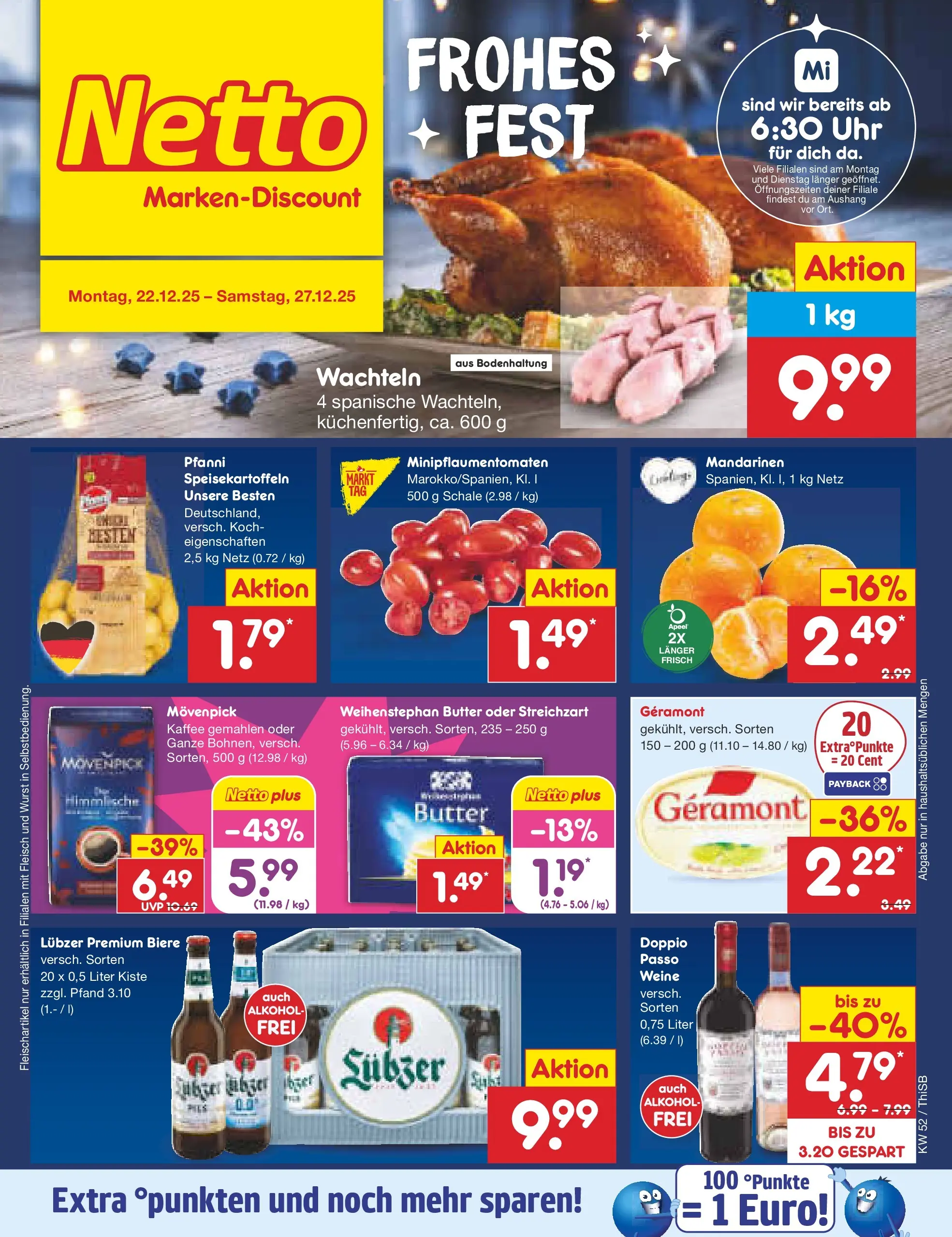 Netto Marken-Discount prospekt Pirna	 (ab 22.12.2025) » Angebote | Seite: 1 | Produkte: Kaffee, Weihenstephan butter, Lubzer, Uhr