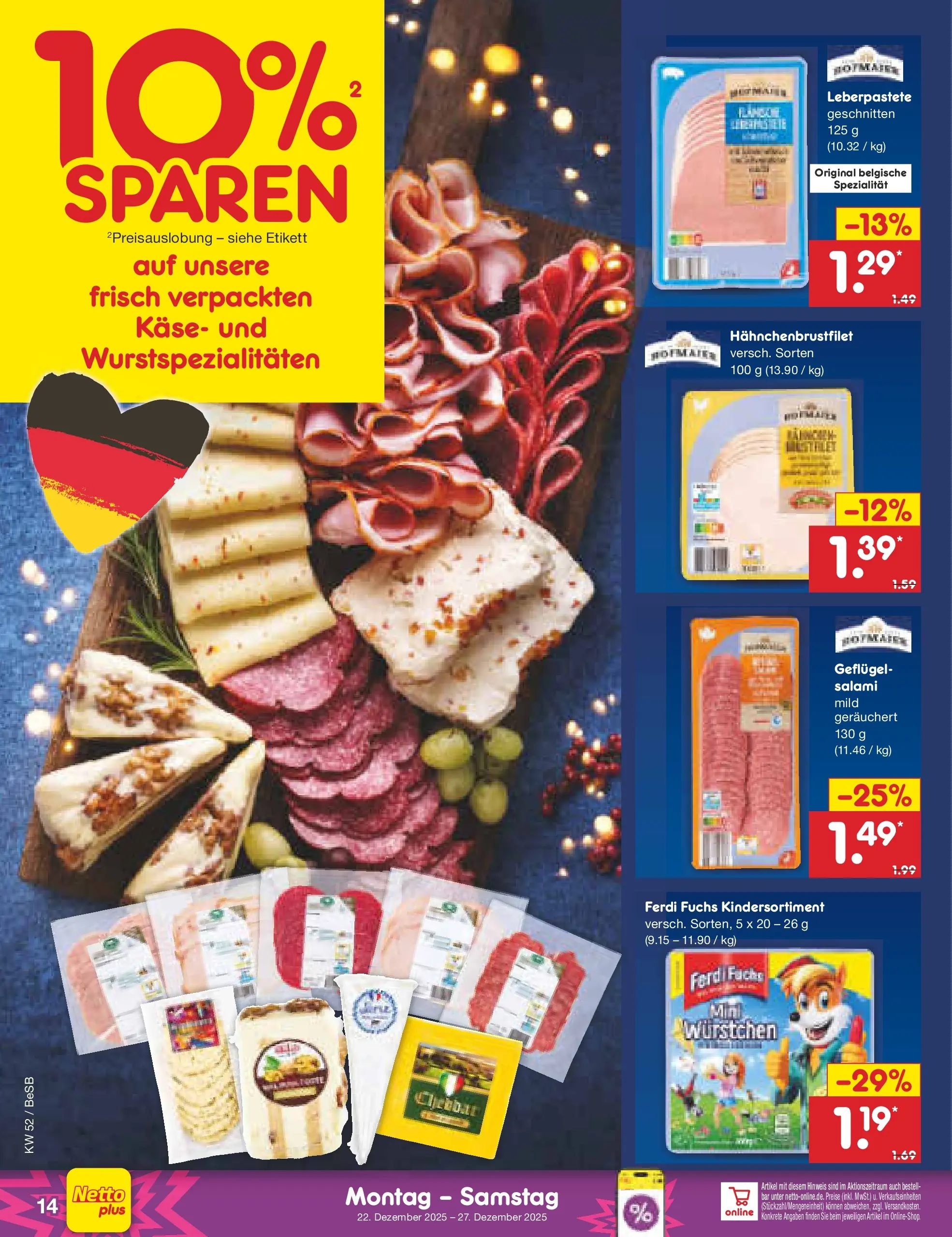 Netto Marken-Discount prospekt Kremmen	 (ab 22.12.2025) » Angebote | Seite: 14 | Produkte: Käse, Salami
