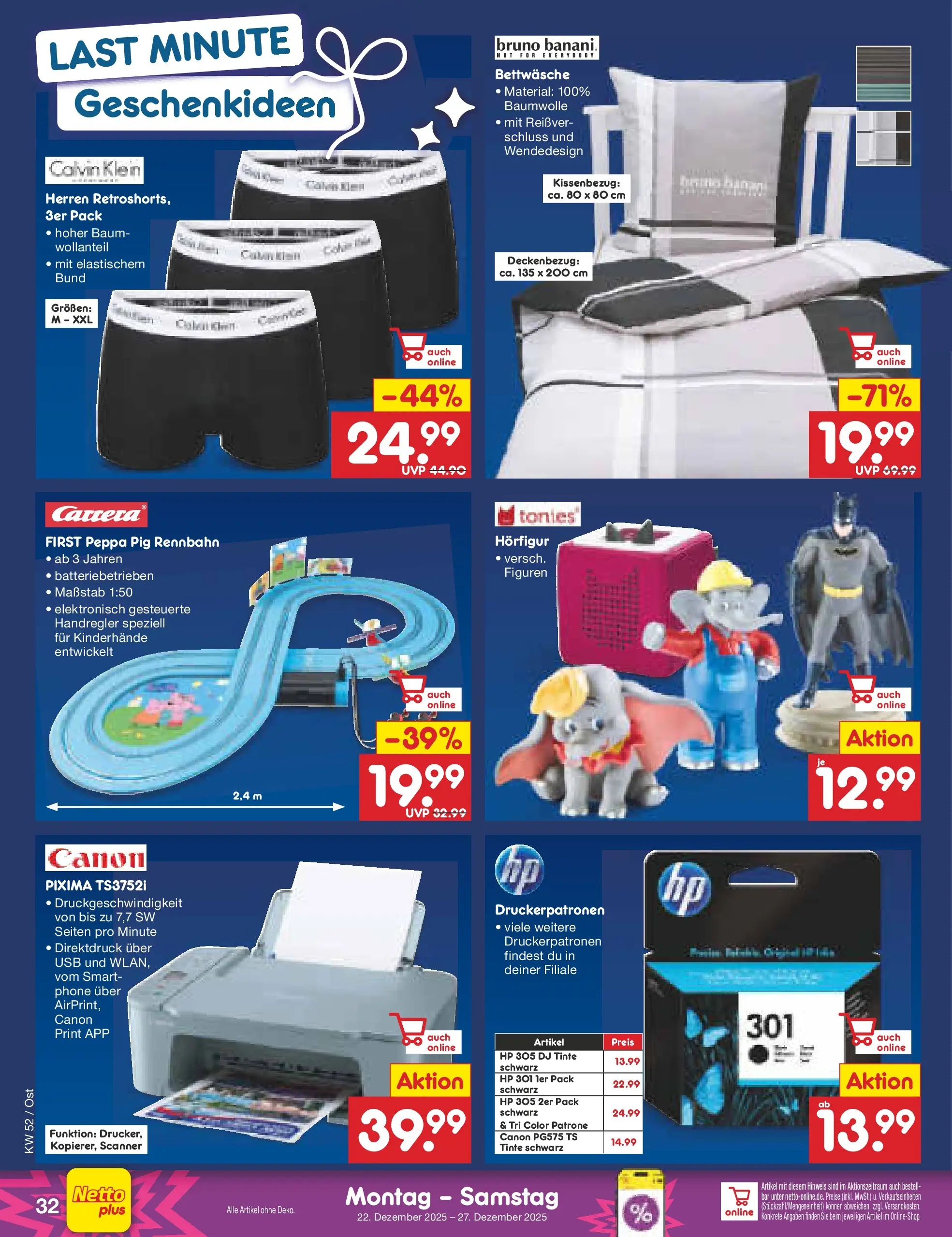 Netto Marken-Discount prospekt Bitterfeld-Wolfen	 (ab 22.12.2025) » Angebote | Seite: 34 | Produkte: HP, USB, Bettwäsche