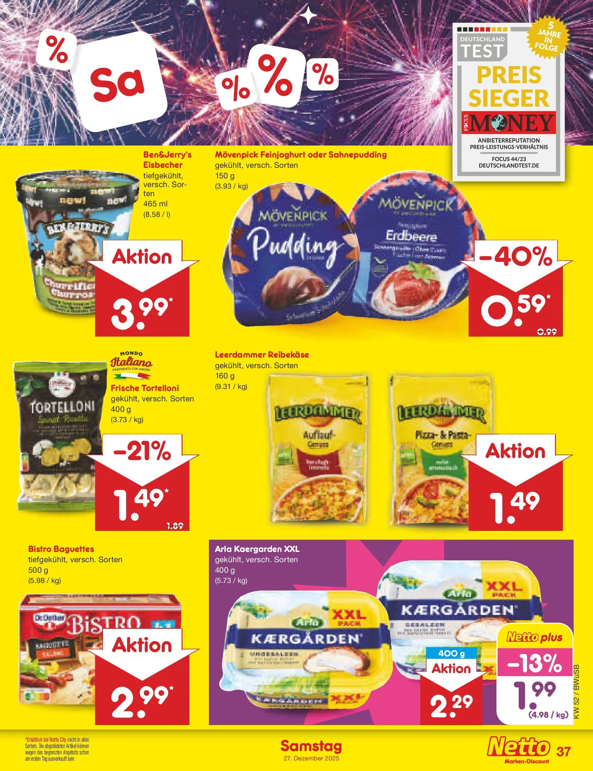 Netto Marken-Discount prospekt Stemwede-Dielingen	 (ab 21.12.2025) » Angebote | Seite: 41 | Produkte: Leerdammer, Pasta, Pizza, Reibekase