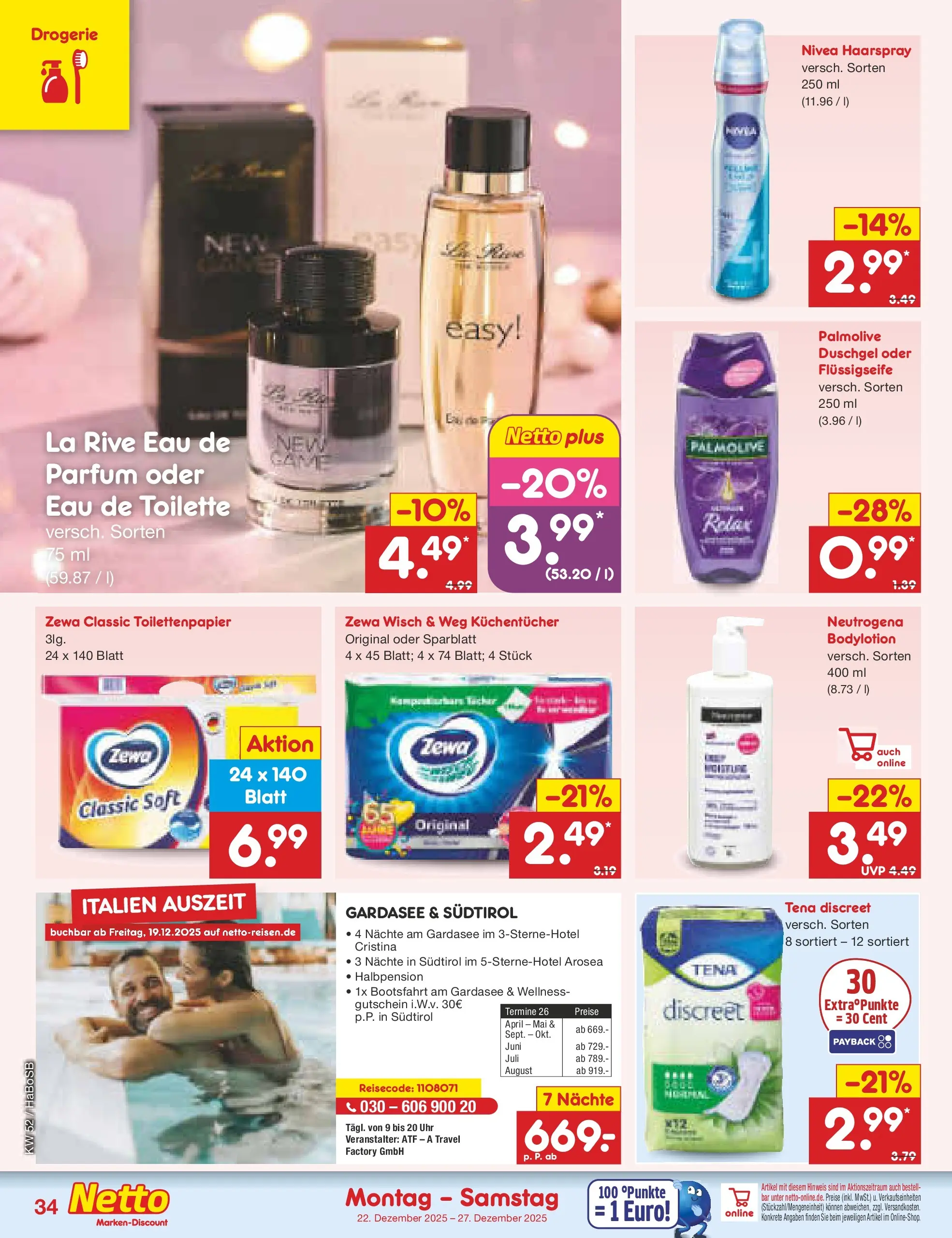 Netto Marken-Discount prospekt Stadtlohn	 (ab 22.12.2025) » Angebote | Seite: 38 | Produkte: Eau de Toilette, Zewa, Duschgel, Uhr
