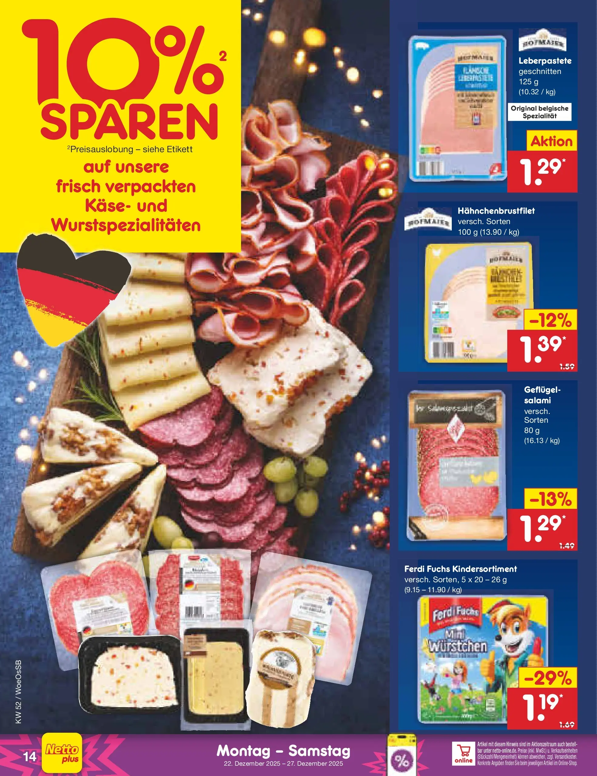 Netto Marken-Discount prospekt Gemmingen	 (ab 22.12.2025) » Angebote | Seite: 14 | Produkte: Käse, Salami
