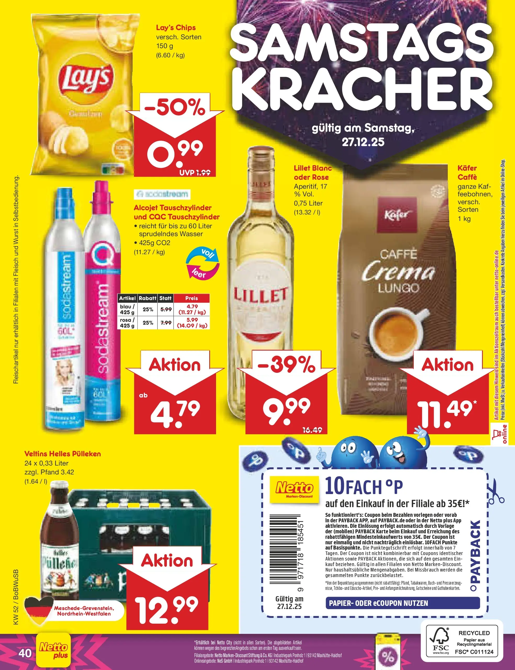 Netto Marken-Discount prospekt Stemwede-Dielingen	 (ab 21.12.2025) » Angebote | Seite: 44 | Produkte: Helles pulleken, Lillet, Veltins, Sodastream