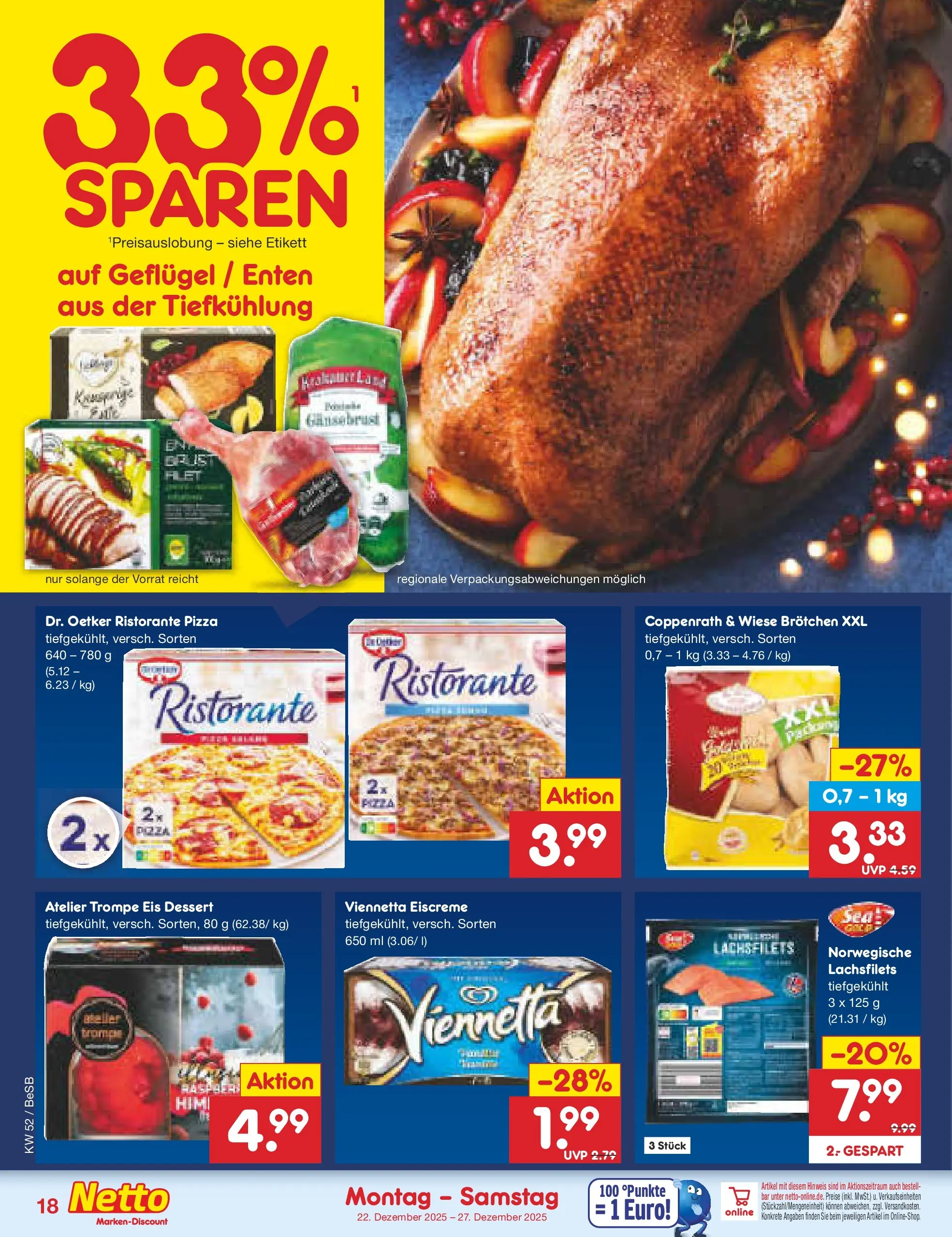 Netto Marken-Discount prospekt Kremmen	 (ab 22.12.2025) » Angebote | Seite: 18 | Produkte: Ristorante, Eiscreme, Pizza, Eis
