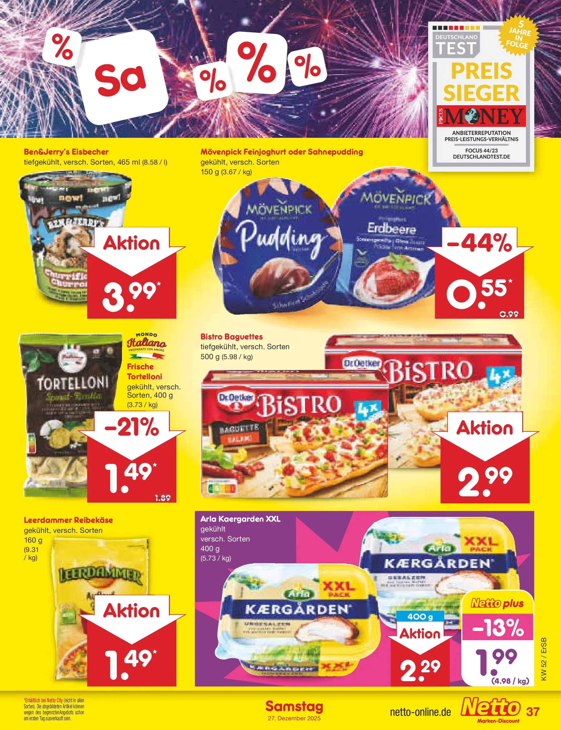 Netto Marken-Discount prospekt Nordhausen	 (ab 22.12.2025) » Angebote | Seite: 45 | Produkte: Pudding, Leerdammer, Reibekase