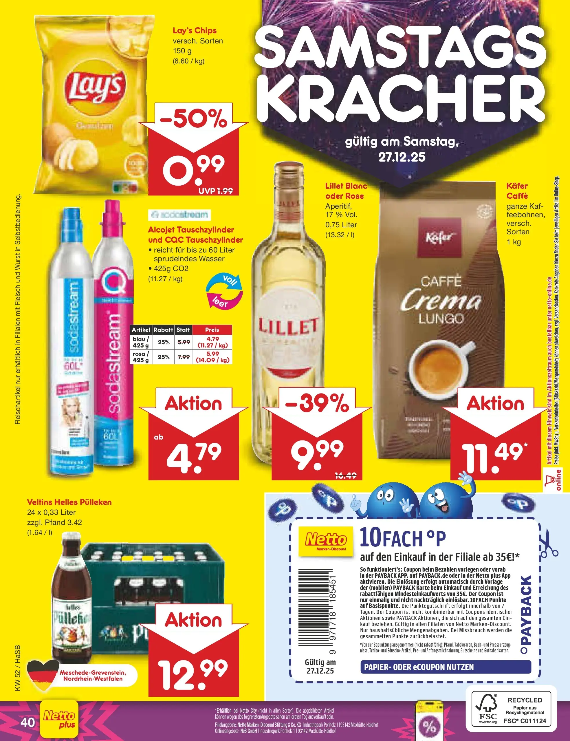 Netto Marken-Discount prospekt Wuppertal	 (ab 22.12.2025) » Angebote | Seite: 44 | Produkte: Lillet, Wurst, Chips, Veltins