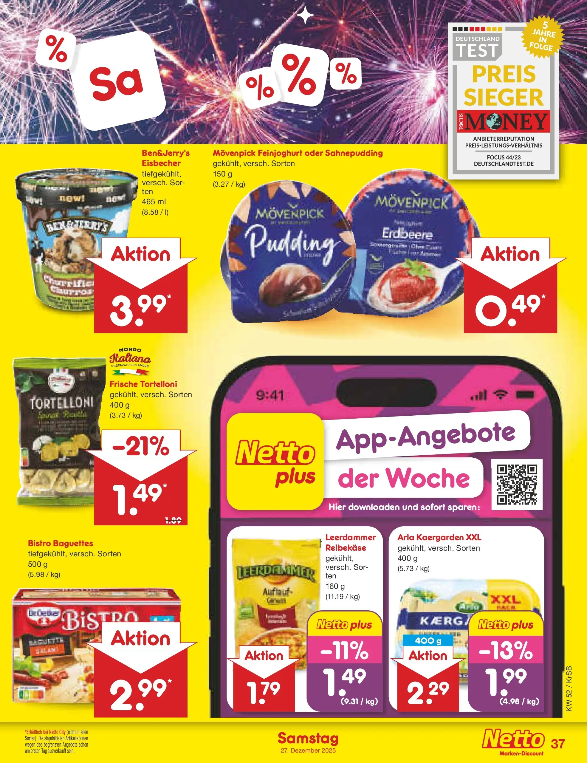 Netto Marken-Discount prospekt Jüchen	 (ab 22.12.2025) » Angebote | Seite: 41 | Produkte: Pudding, Leerdammer, Reibekase