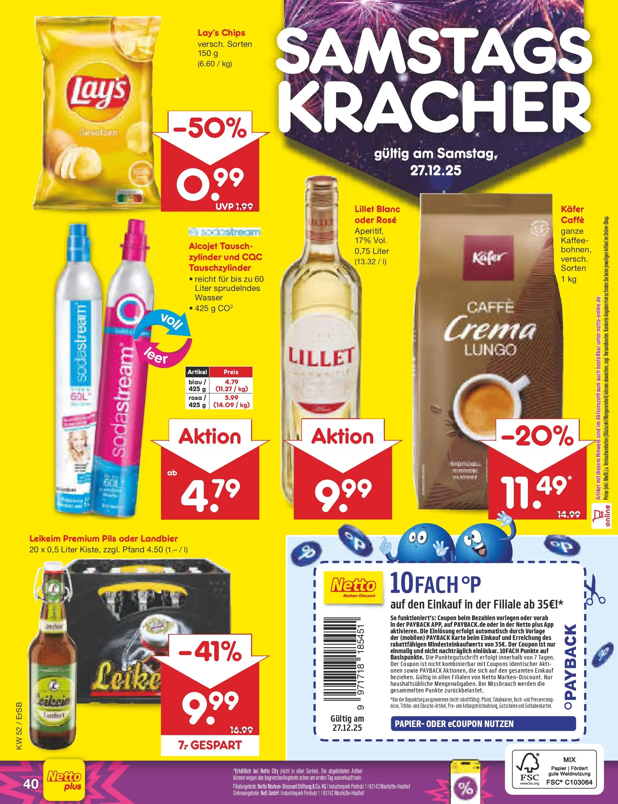 Netto Marken-Discount prospekt Nordhausen	 (ab 22.12.2025) » Angebote | Seite: 48 | Produkte: Lillet, Wasser, Chips, Sodastream