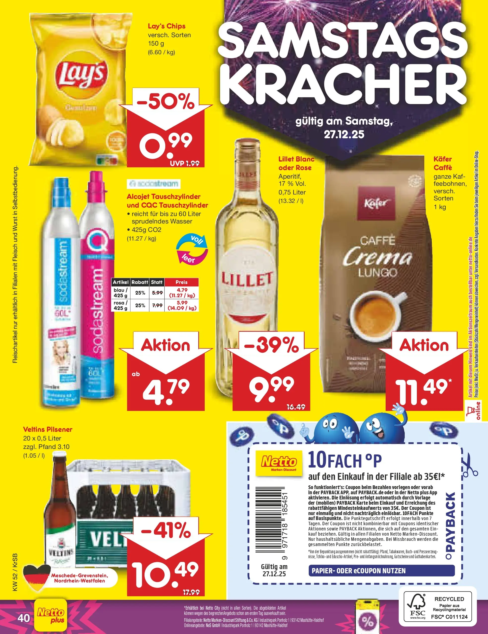 Netto Marken-Discount prospekt Jüchen	 (ab 22.12.2025) » Angebote | Seite: 44 | Produkte: Lillet, Wurst, Fleisch, Veltins