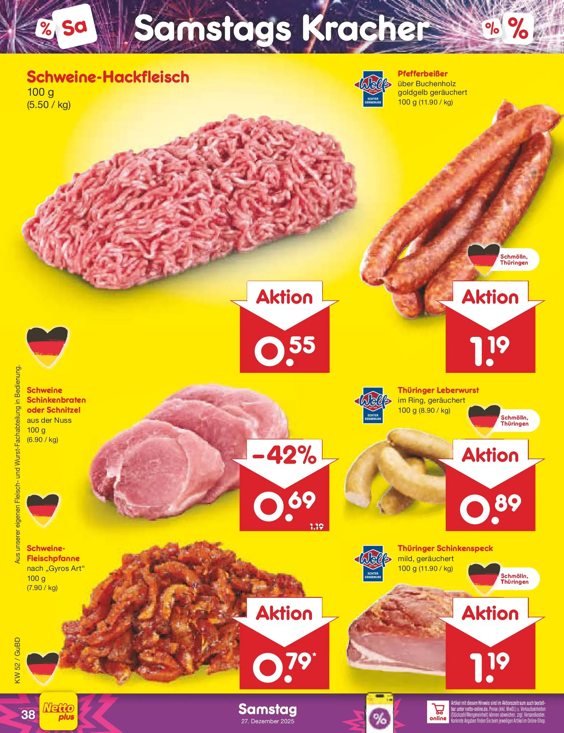 Netto Marken-Discount prospekt Augustusburg	 (ab 22.12.2025) » Angebote | Seite: 42 | Produkte: Schnitzel, Fleisch