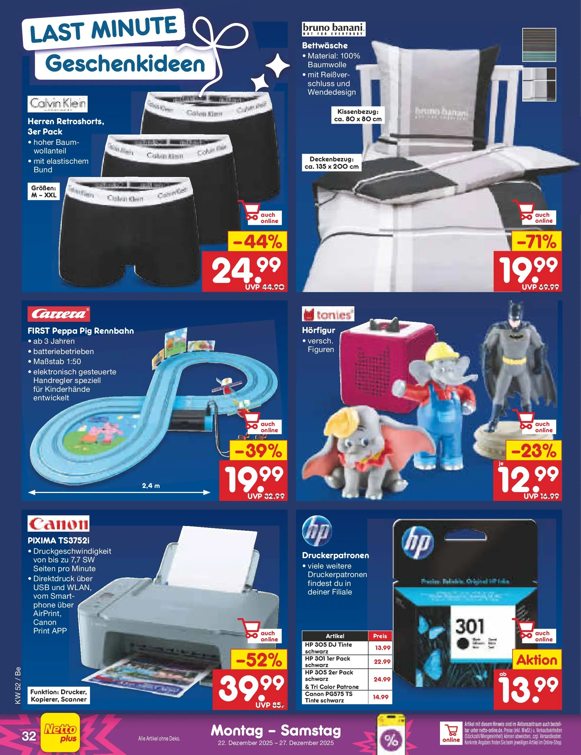 Netto Marken-Discount prospekt Kremmen	 (ab 22.12.2025) » Angebote | Seite: 34 | Produkte: HP, USB, Bettwäsche