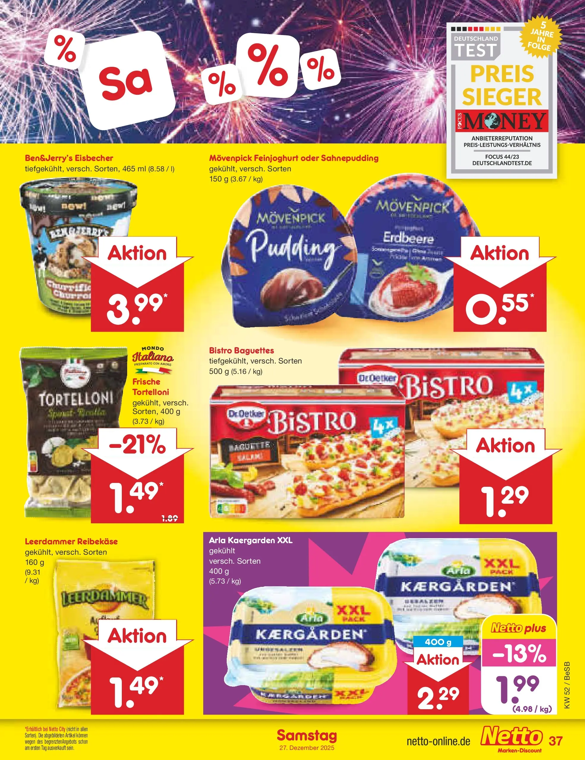 Netto Marken-Discount prospekt Kremmen	 (ab 22.12.2025) » Angebote | Seite: 41 | Produkte: Pudding, Leerdammer, Reibekase