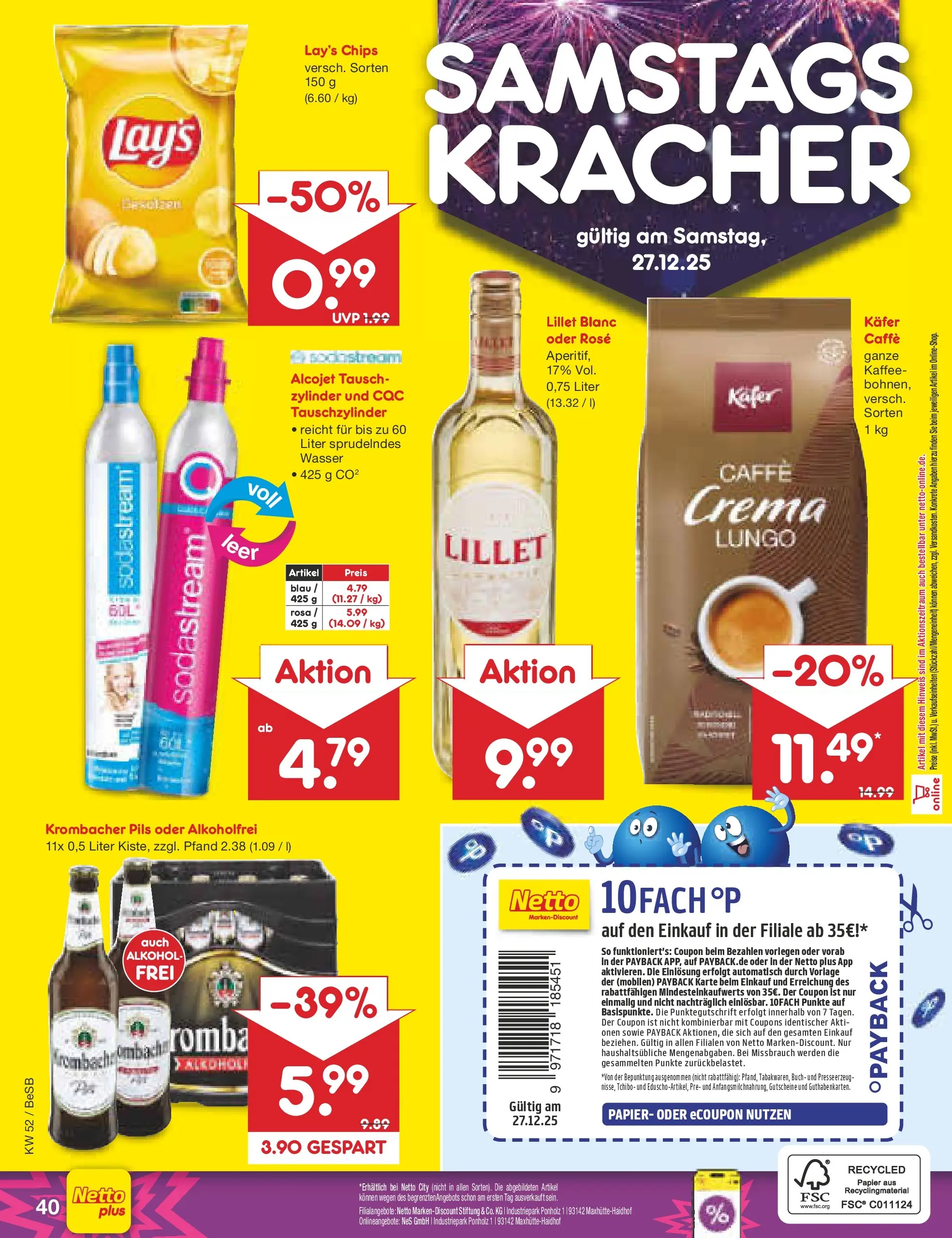 Netto Marken-Discount prospekt Kremmen	 (ab 22.12.2025) » Angebote | Seite: 44 | Produkte: Kaffee, Lillet, Wasser, Chips