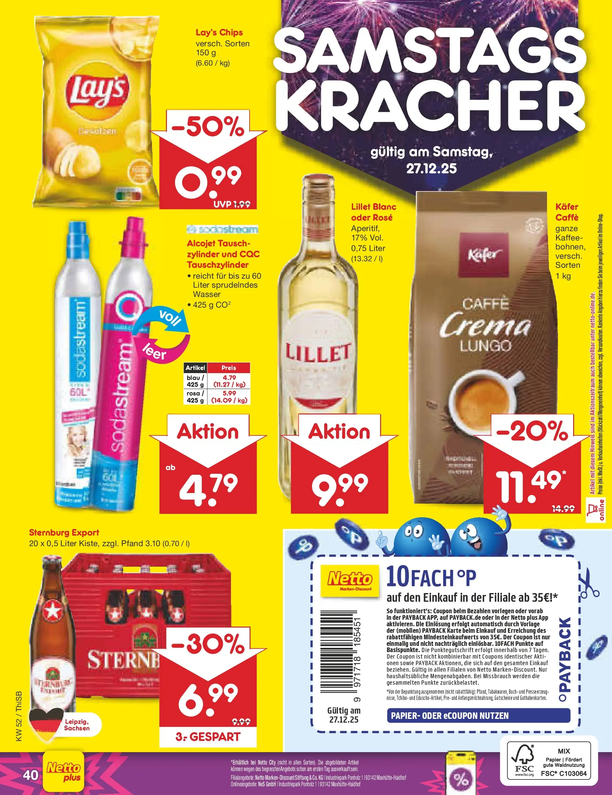 Netto Marken-Discount prospekt Pirna	 (ab 22.12.2025) » Angebote | Seite: 44 | Produkte: Kaffee, Lillet, Chips, Sodastream